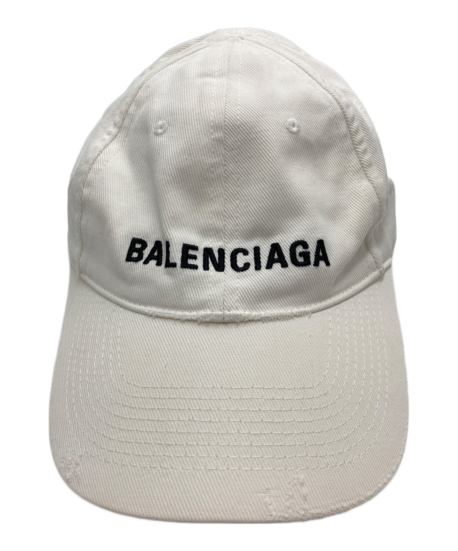 BALENCIAGA バレンシアガ キャップ ホワイト キッズL 正規品 中古・古着通販】BALENCIAGA (バレンシアガ) ロゴキャップ ホワイト