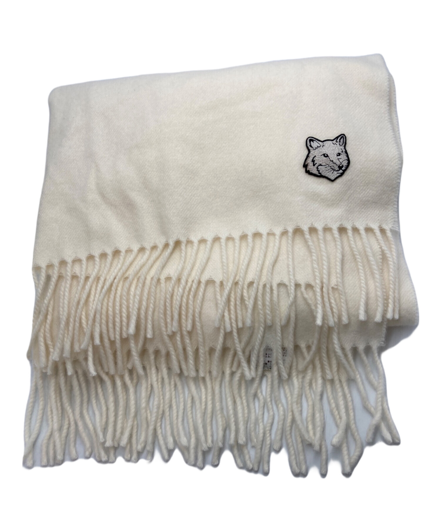 新品未使用　MAISON KITSUNE メゾンキツネ　大判マフラー　ホワイト MAISON KITSUNÉ メゾンキツネ マフラー ホワイト 白