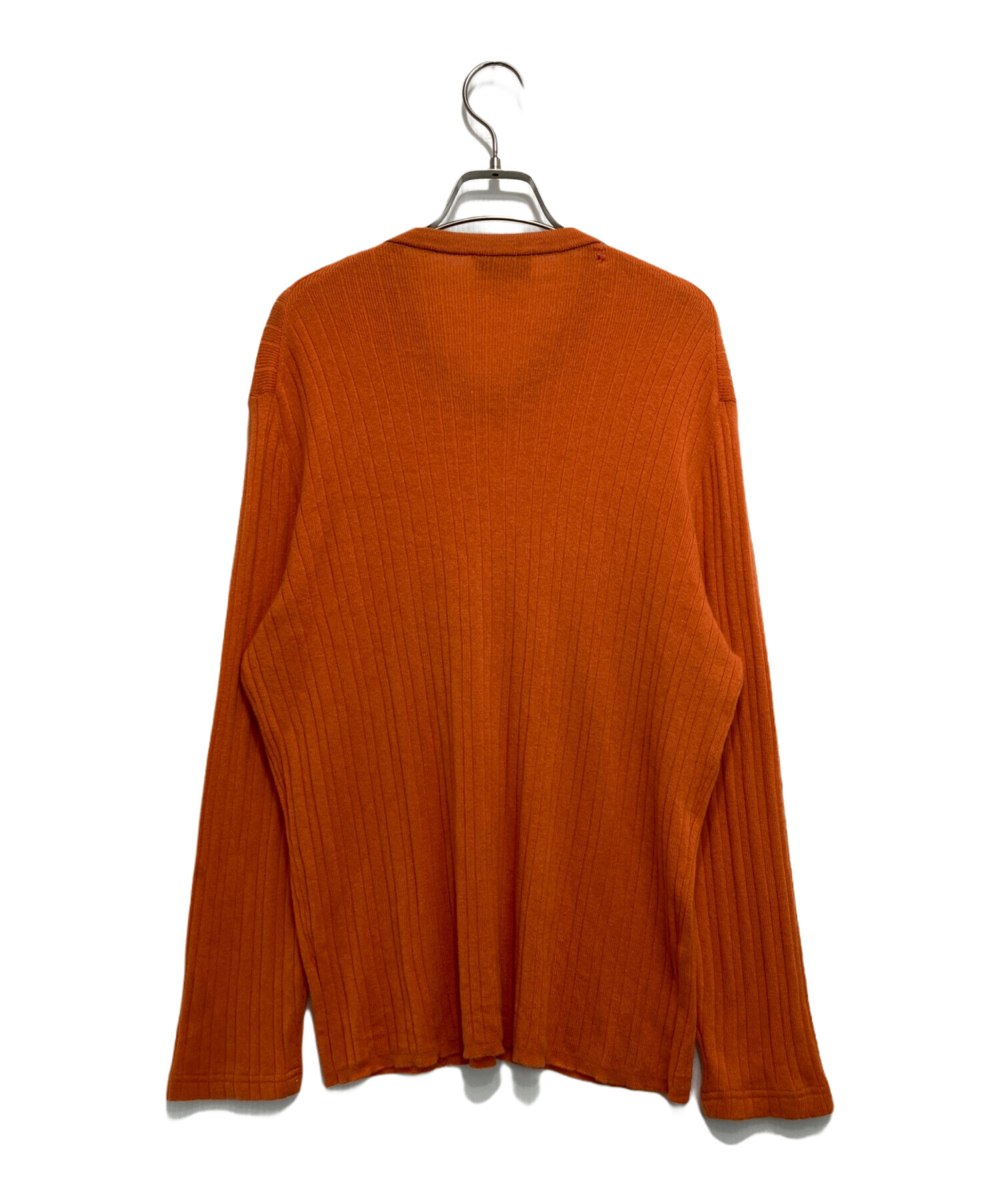 中古・古着通販】HERMES (エルメス) カシミヤVネックニット オレンジ