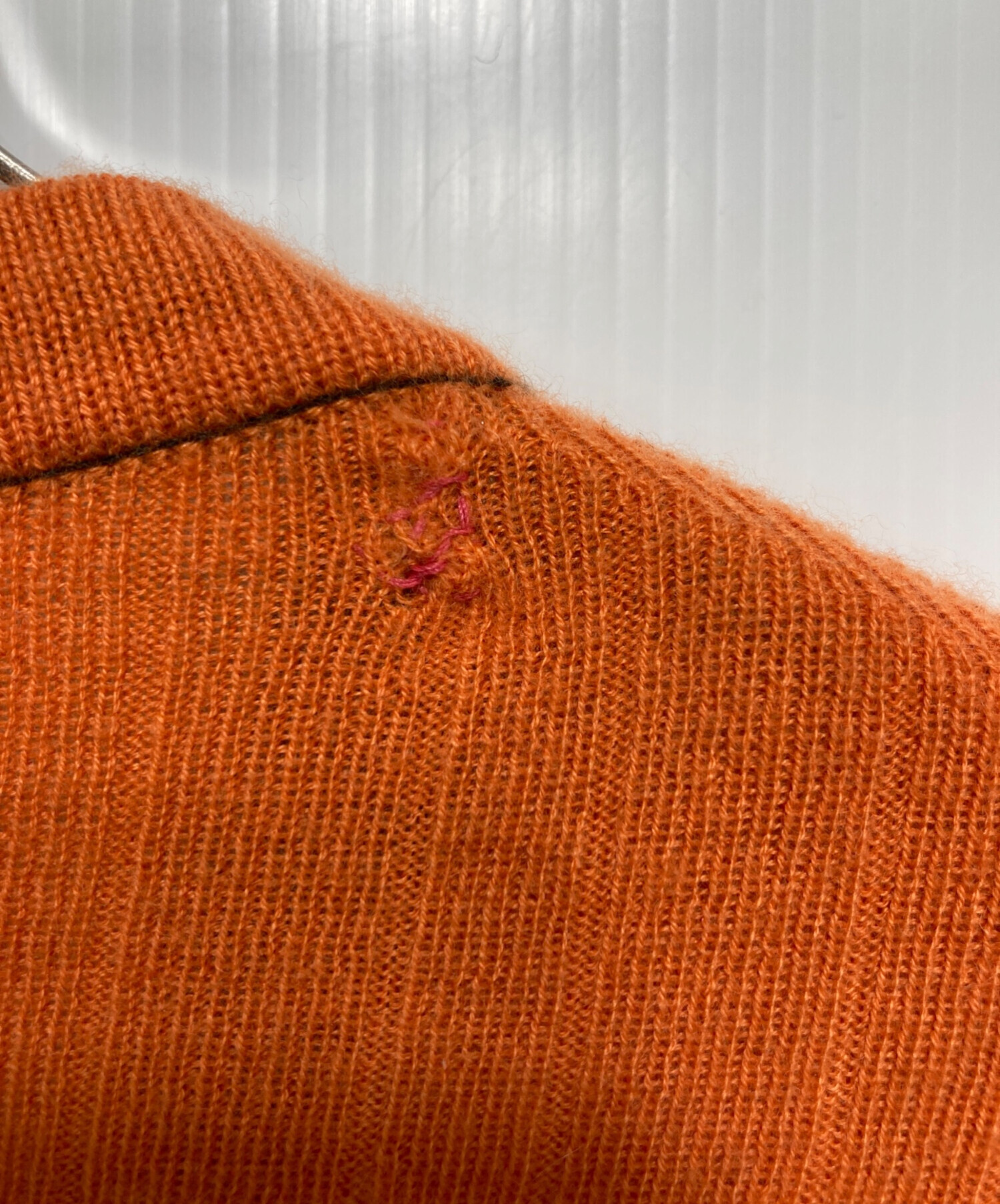 中古・古着通販】HERMES (エルメス) カシミヤVネックニット オレンジ