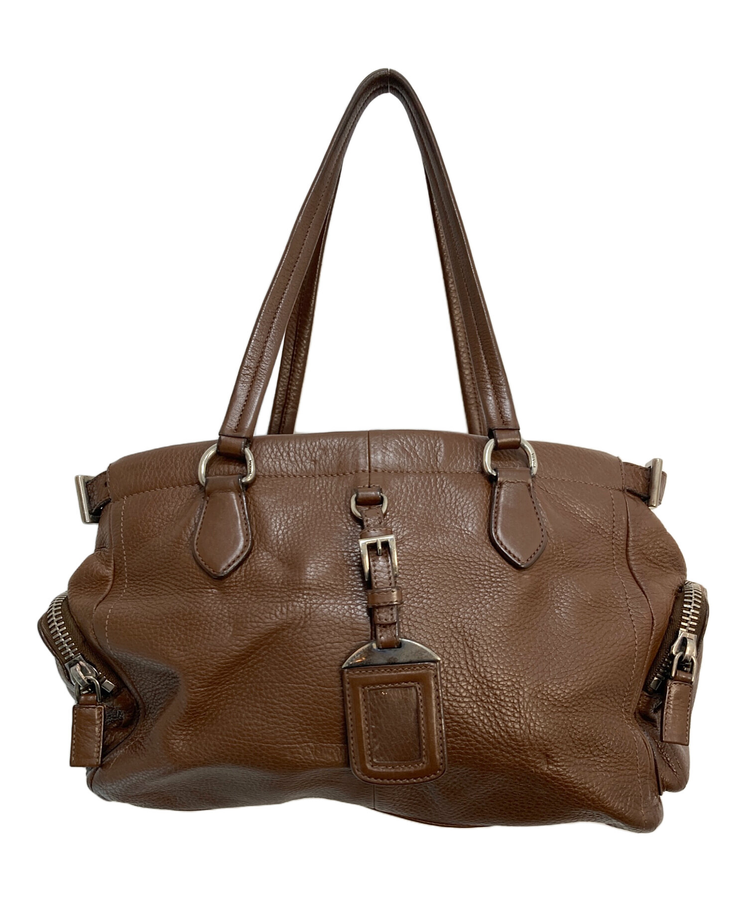 希少 PRADA ブラウン レザー トートバッグ 中古・古着通販】PRADA (プラダ) レザートートバッグ ブラウン