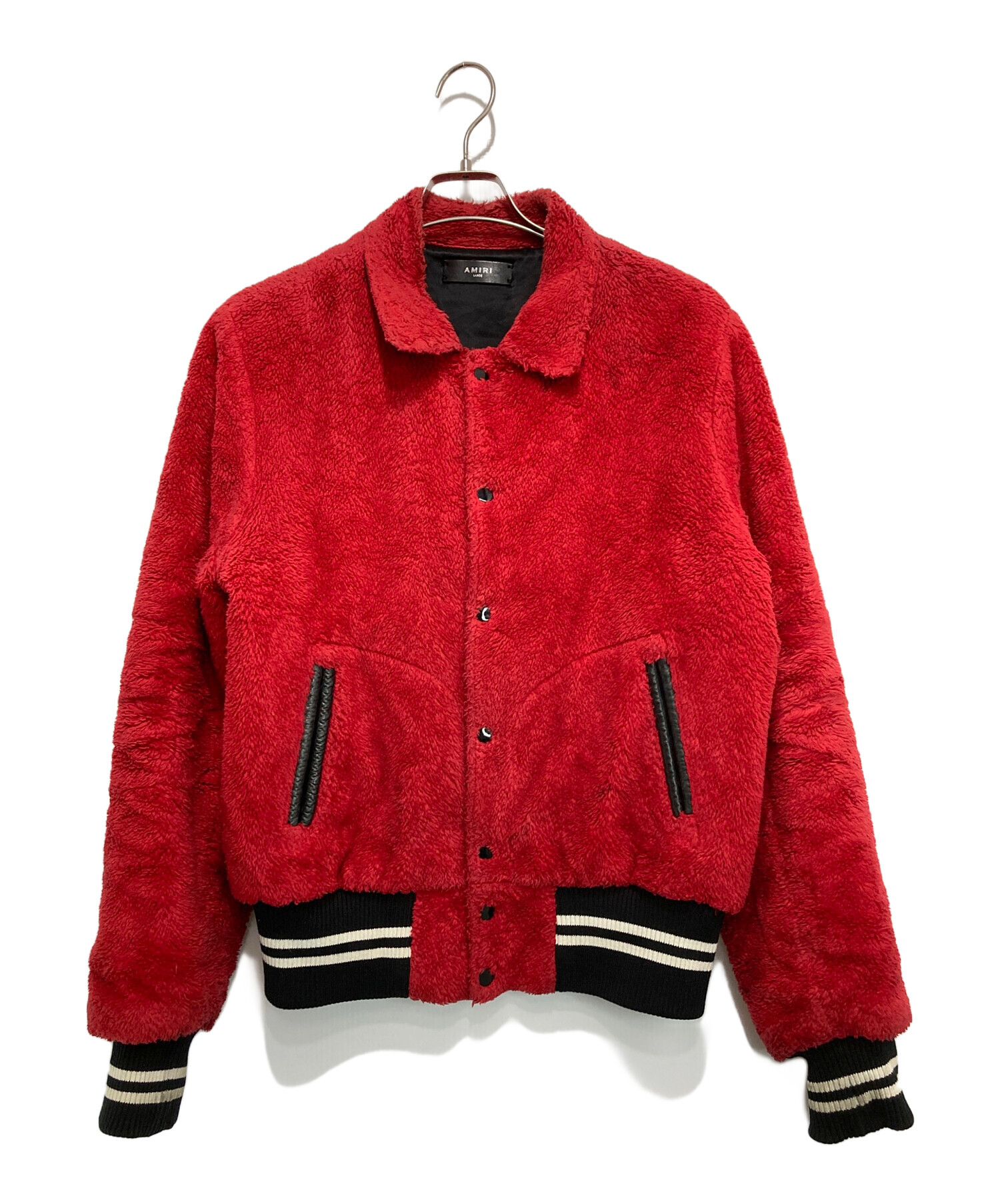 AMIRI アミリ バンダナ ペイズリー コットン ライダースジャケット 赤 中古・古着通販】AMIRI (アミリ) Sherpa Band Jacket レッド サイズ:L