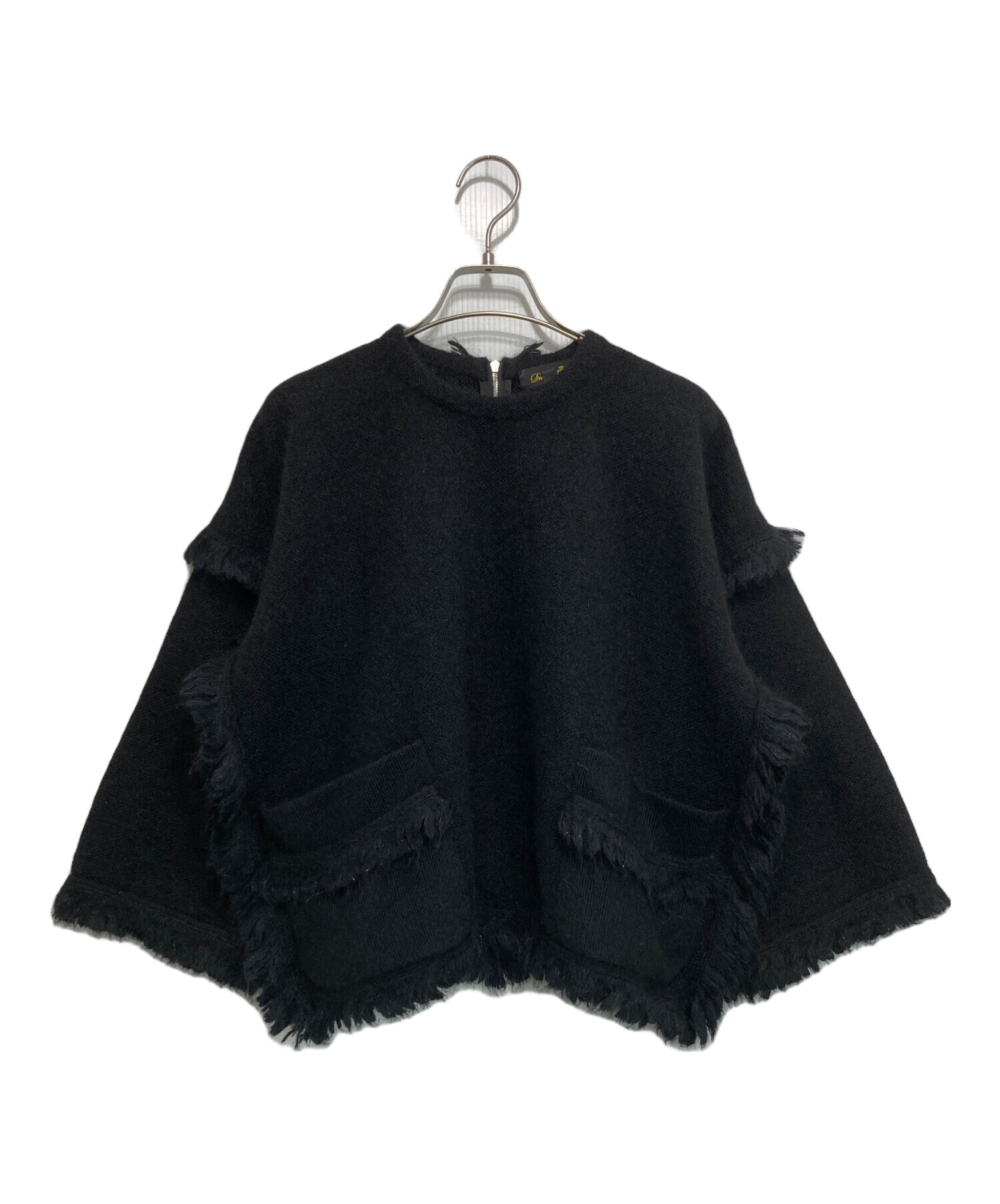 中古・古着通販】Drawer (ドゥロワー) フリンジニット ブラック サイズ
