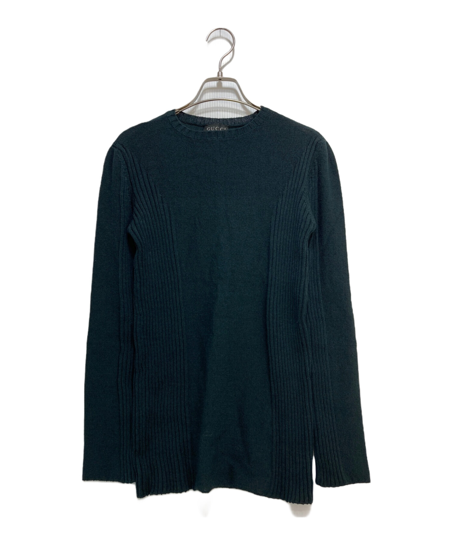 中古・古着通販】GUCCI (グッチ) リブ切替ニット グリーン サイズ:M 
