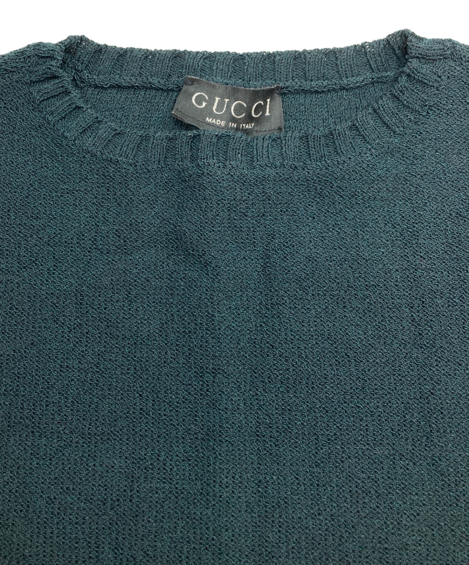 中古・古着通販】GUCCI (グッチ) リブ切替ニット グリーン サイズ:M 