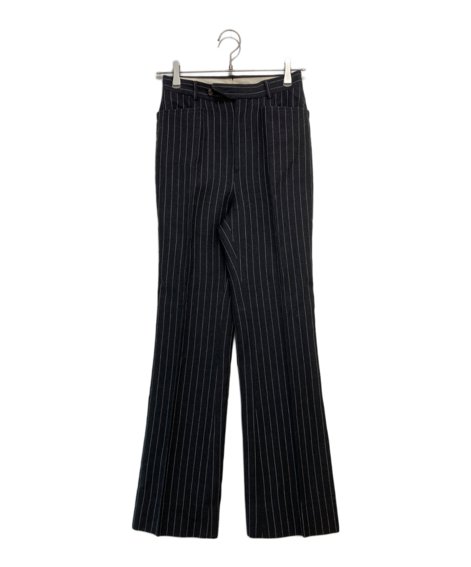 中古・古着通販】GUCCI (グッチ) ストライプウールスラックス ブラック