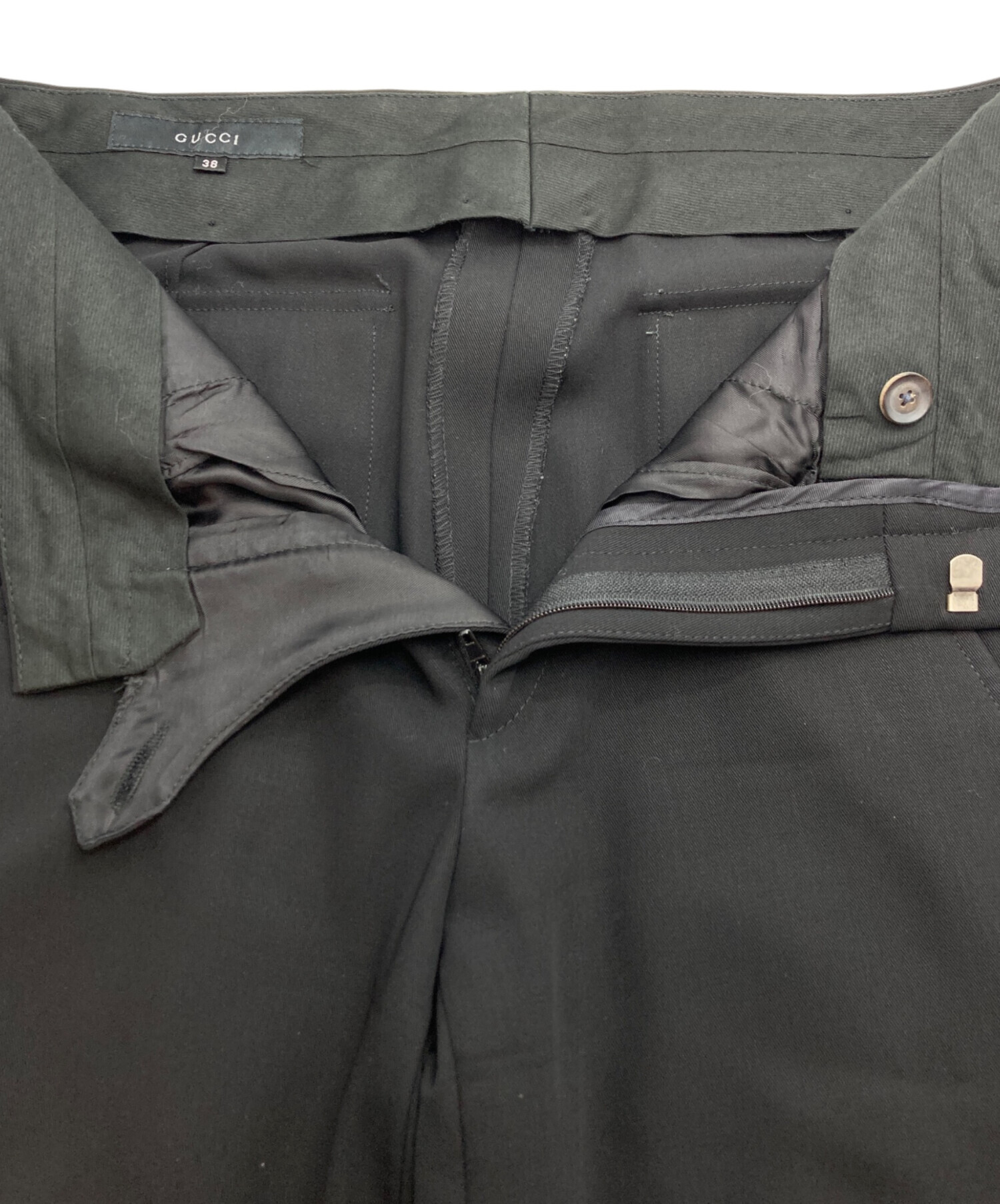 中古・古着通販】GUCCI (グッチ) ウールスラックス ブラック サイズ:38