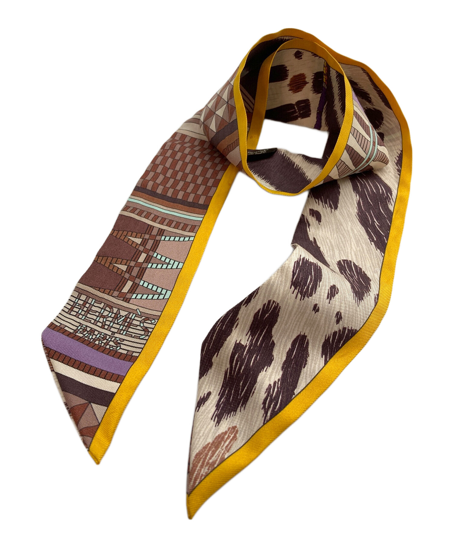 中古・古着通販】HERMES (エルメス) ツイリースカーフ イエロー