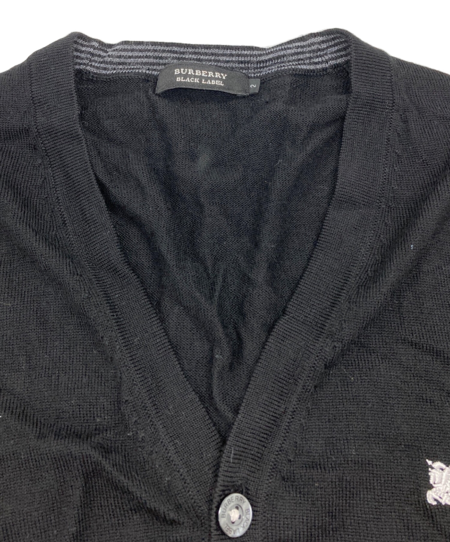 BURBERRY BLACK LABEL ウール ニット カーディガン　ブルゾン 中古・古着通販】BURBERRY BLACK LABEL (バーバリーブラックレーベル