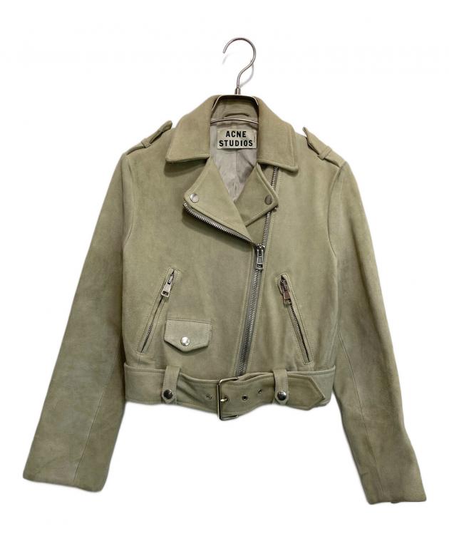 最終価格Acne Studios レザー ライダース ダブル ベージュ 36 中古・古着通販】Acne studios (アクネ ストゥディオス) スウェード