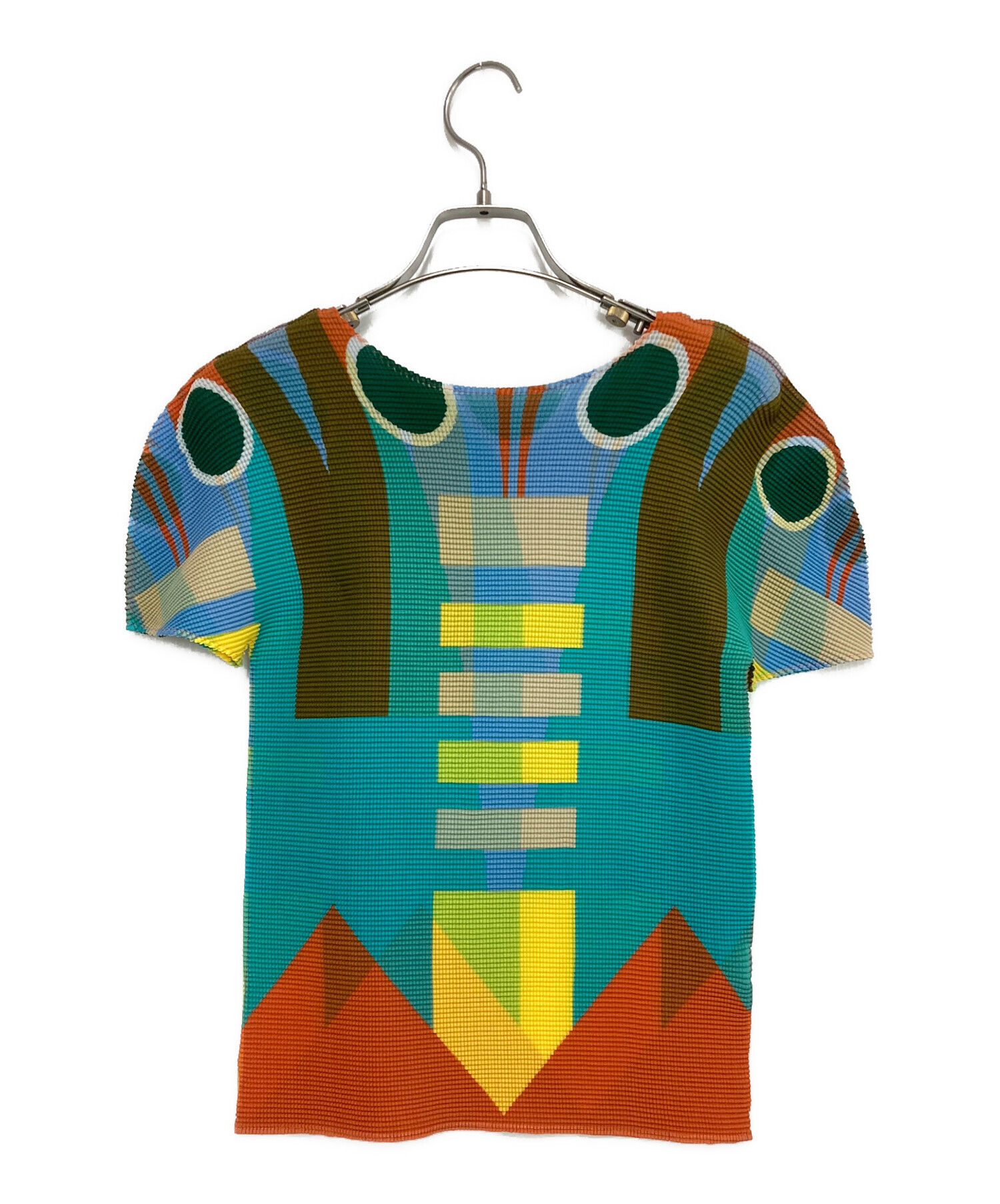 ME ISSEY MIYAKE プリーツ 総柄 半袖 カットソー 中古・古着通販】me ISSEY MIYAKE (ミーイッセイ ミヤケ) 総柄プリーツ