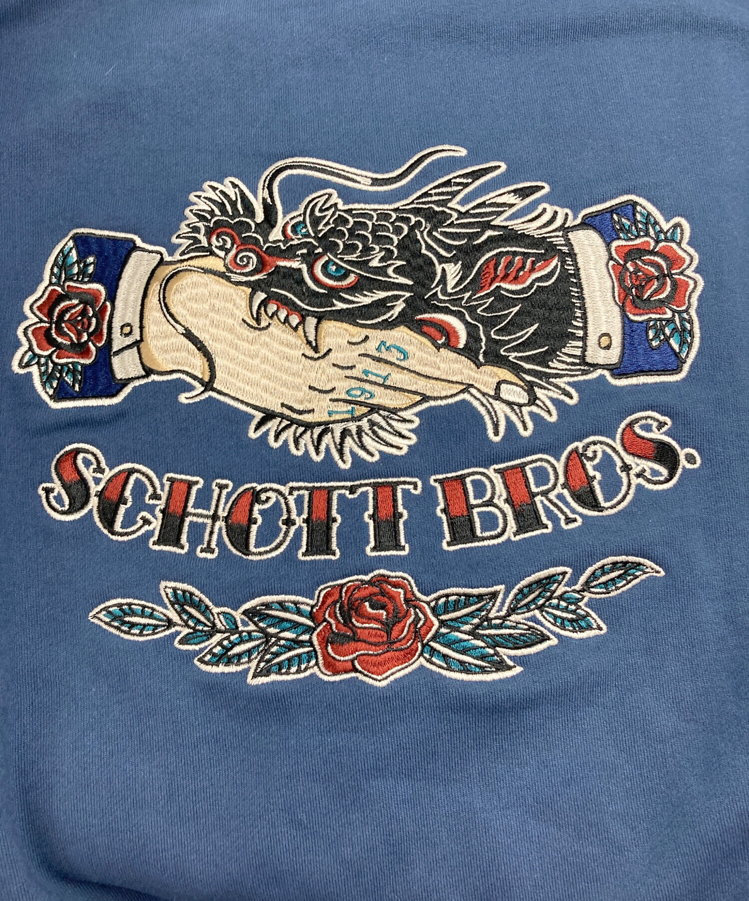 中古・古着通販】Schott (ショット) CREW SWEAT SHAKE HAND DRAGON 