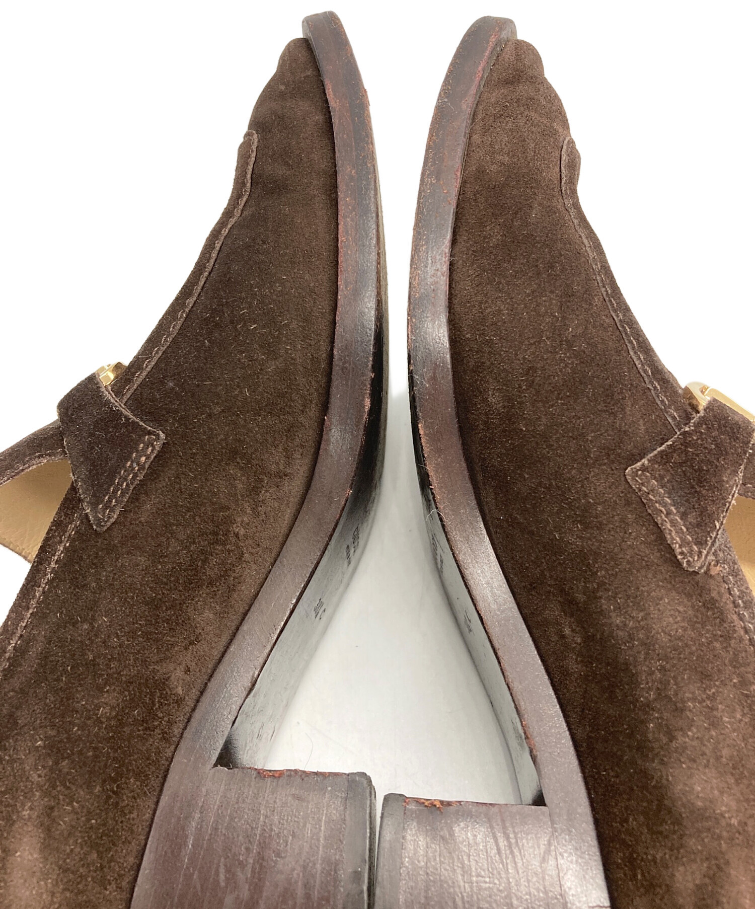 中古・古着通販】GUCCI (グッチ) スウェードローファー ブラウン