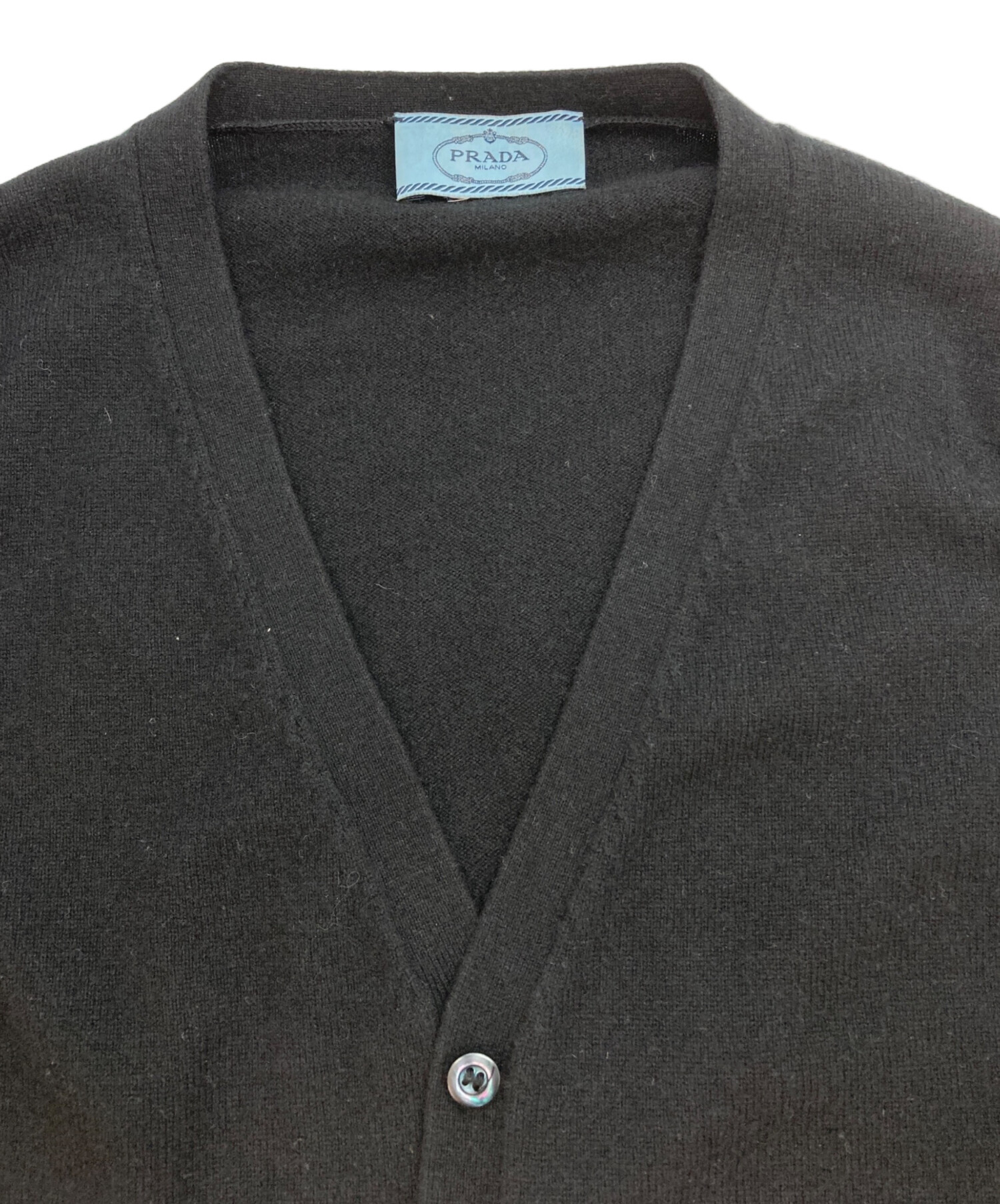 中古・古着通販】PRADA (プラダ) カシミヤニットカーディガン ブラック