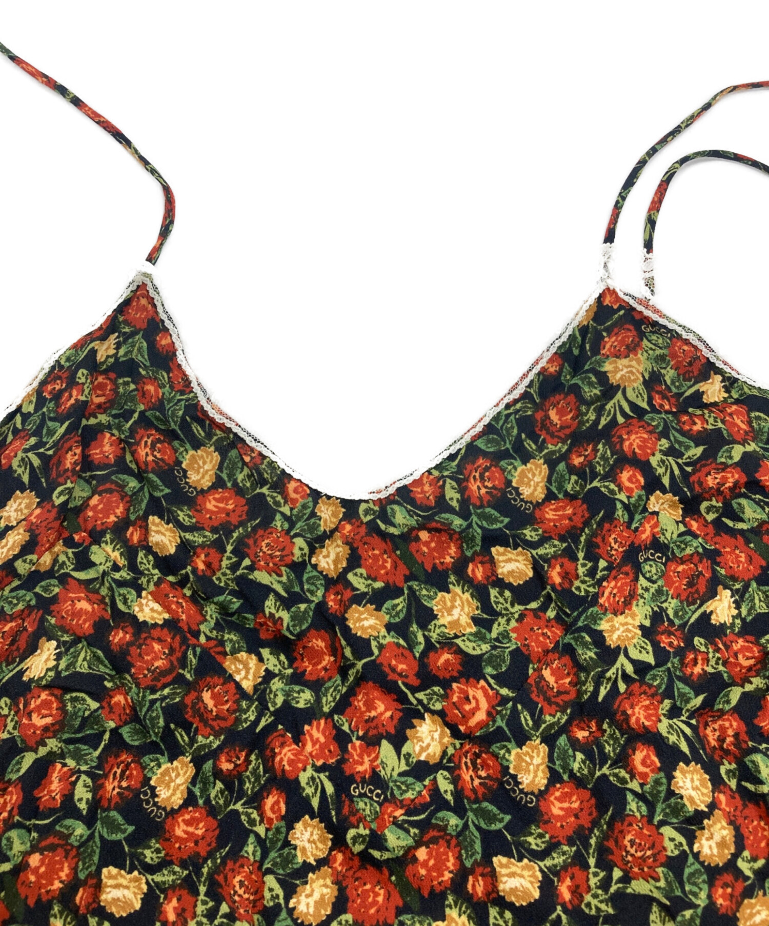 中古・古着通販】GUCCI (グッチ) 花柄キャミソールブラウス レッド