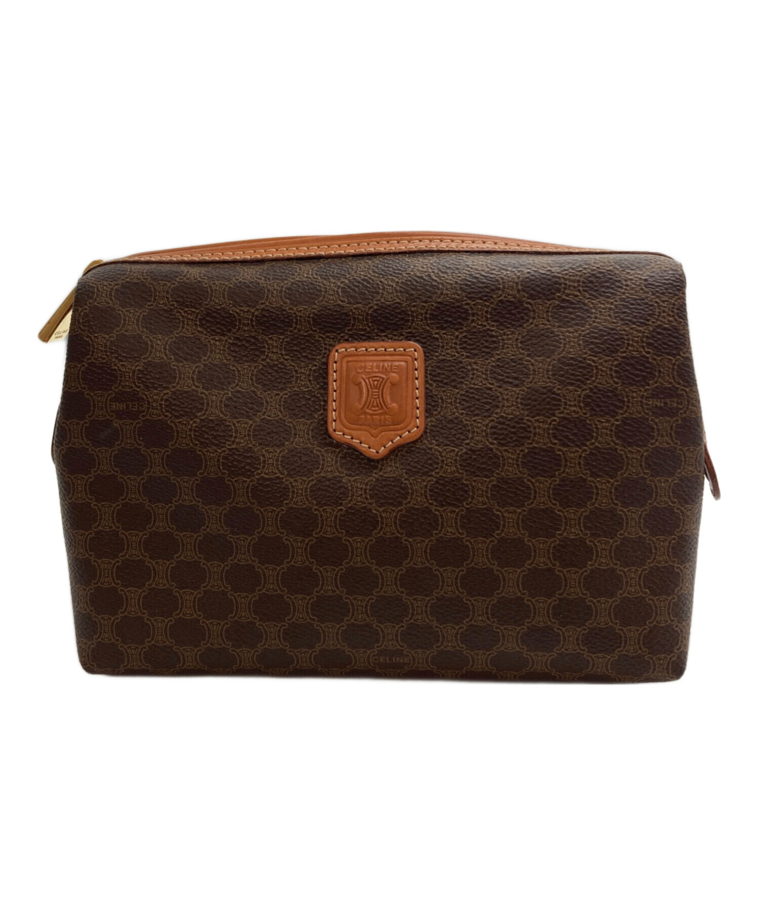 中古・古着通販】CELINE (セリーヌ) マカダム柄コスメポーチ ブラウン