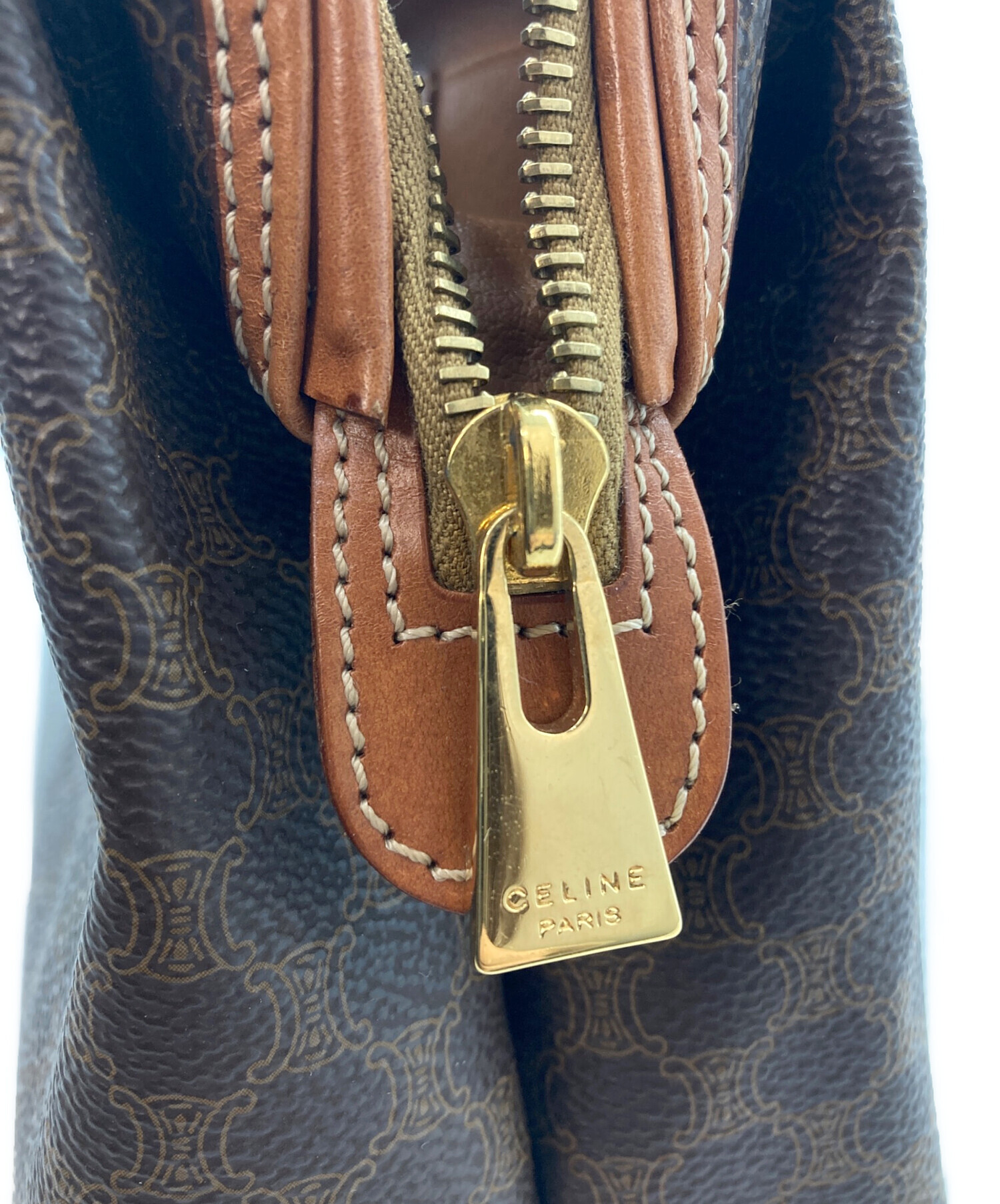 中古・古着通販】CELINE (セリーヌ) マカダム柄コスメポーチ ブラウン