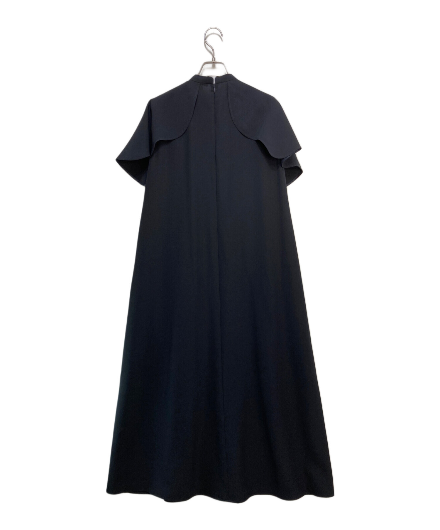 中古・古着通販】ENFOLD (エンフォルド) CAPE WAVE DRESS ネイビー 