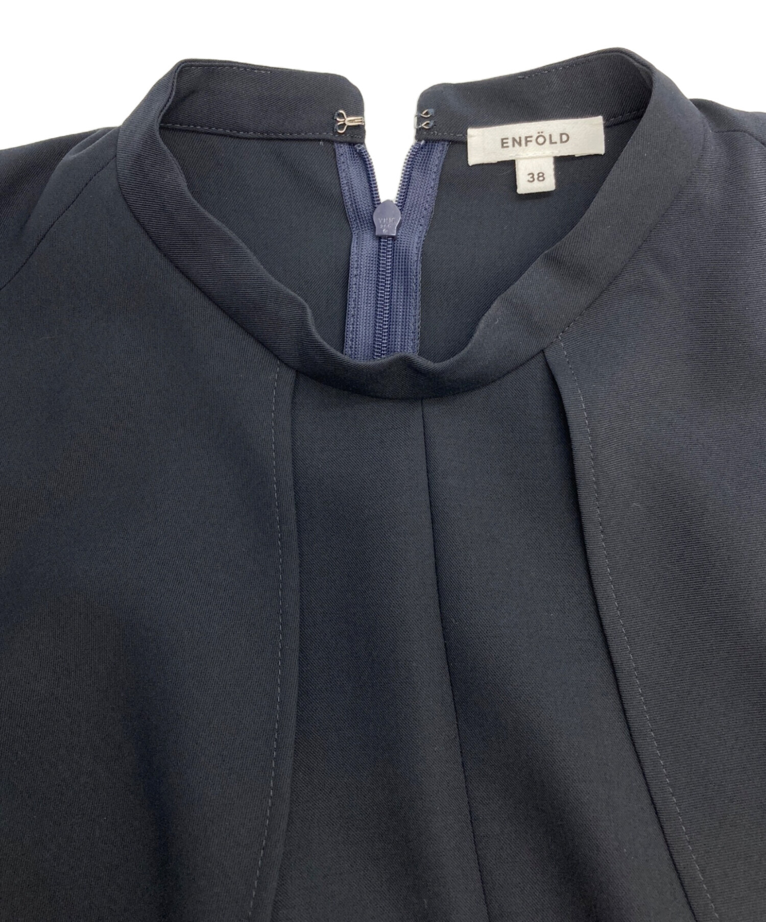 中古・古着通販】ENFOLD (エンフォルド) CAPE WAVE DRESS ネイビー 