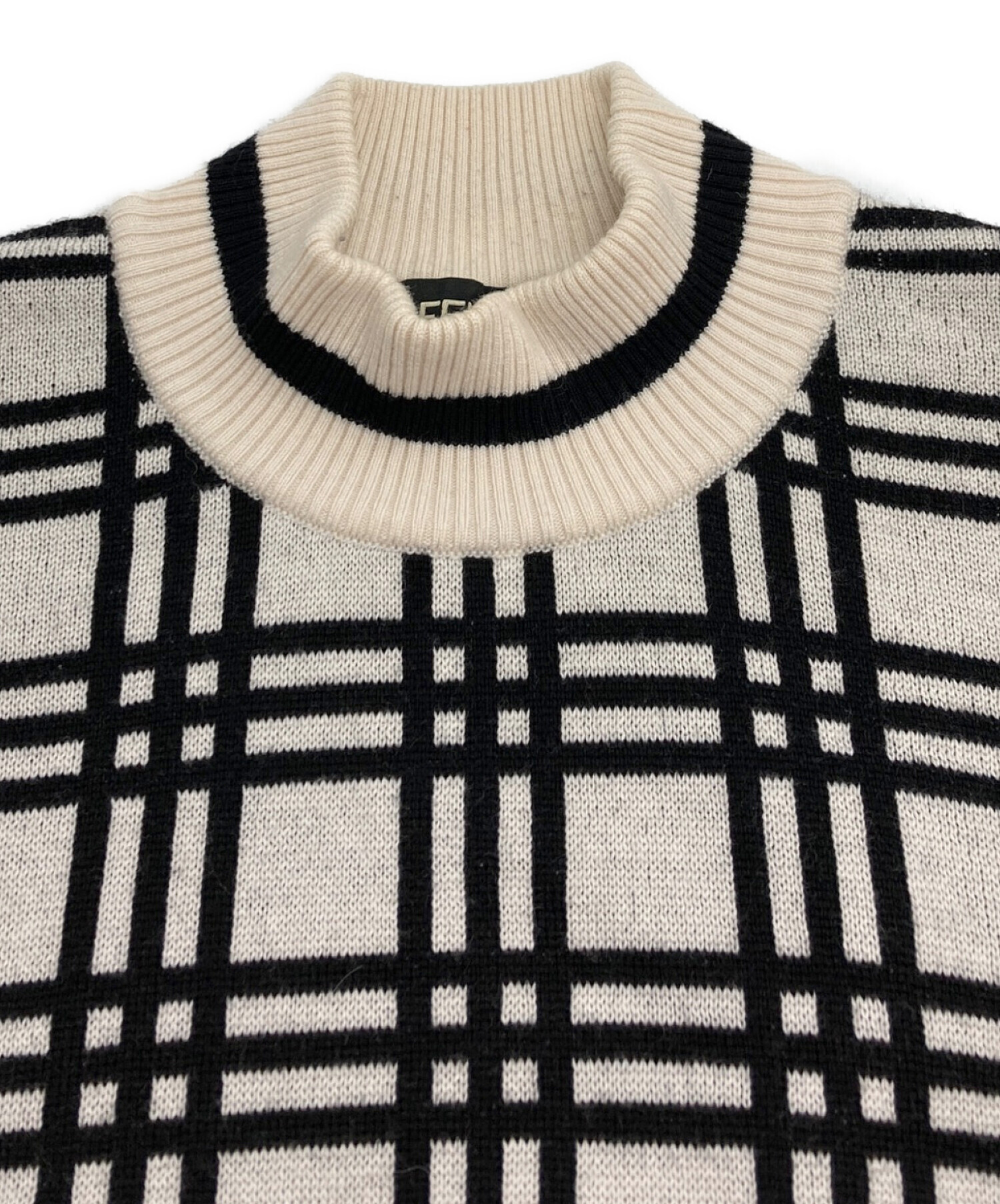 中古・古着通販】FENDI (フェンディ) チェック柄モックネックウール