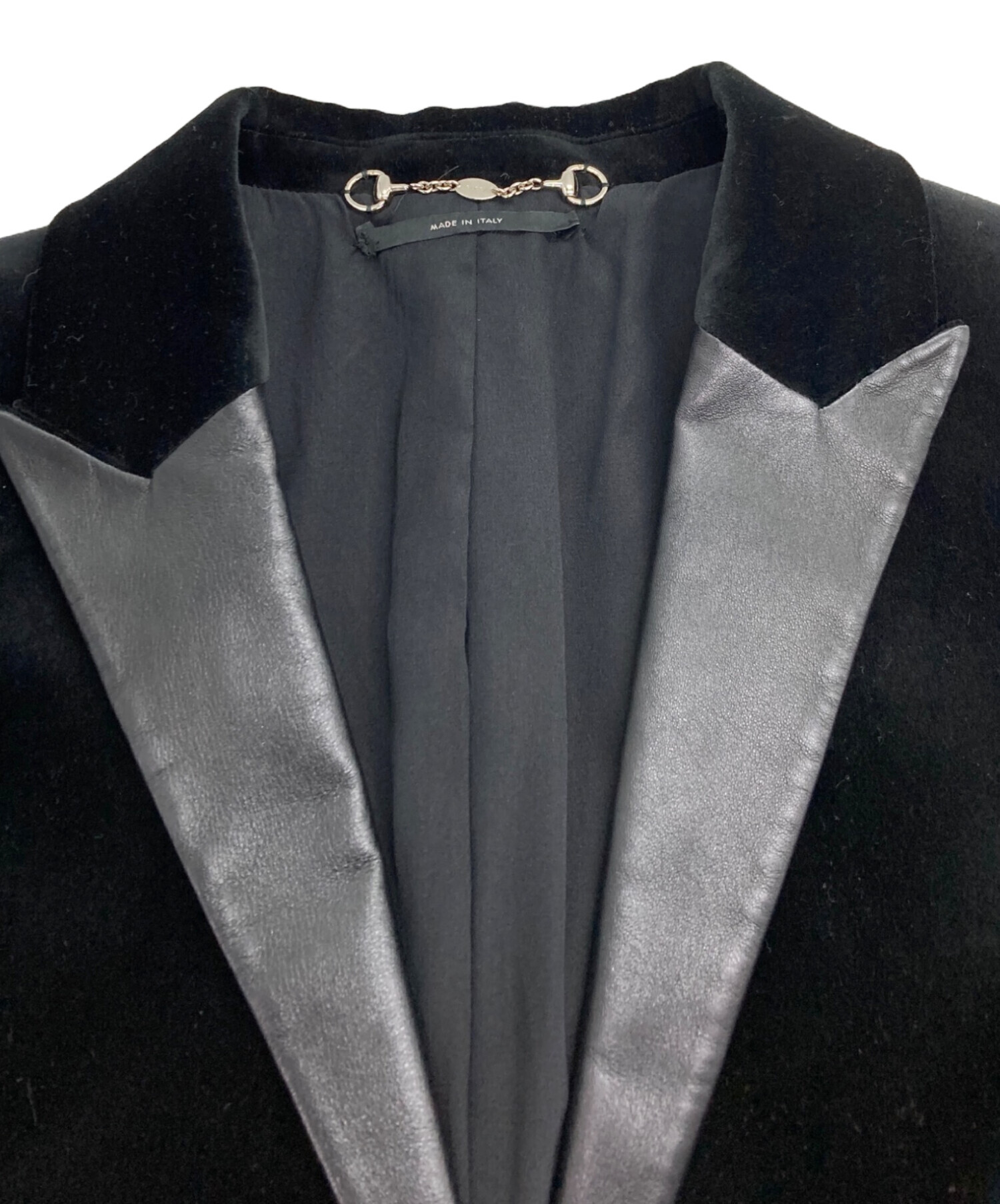 中古・古着通販】GUCCI (グッチ) レザーラペルベルベットジャケット
