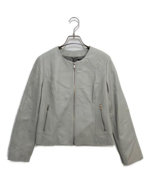 中古・古着通販】ANAYI (アナイ) ノーカラーラムレザージャケット