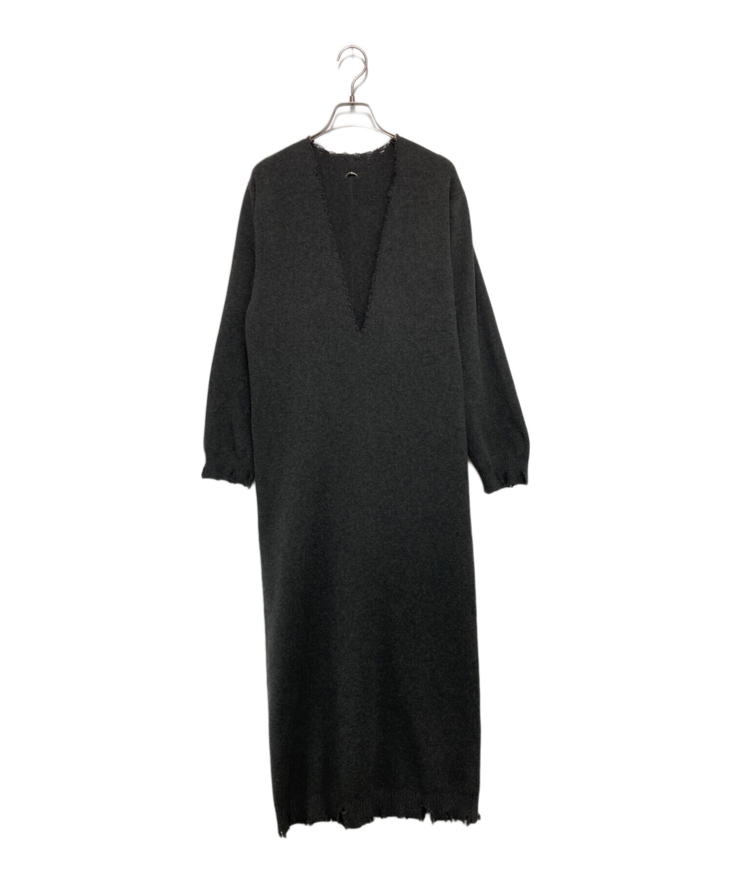 中古・古着通販】JOSE MOON (ジョゼムーン) DEEP V KNIT DRESS グレー