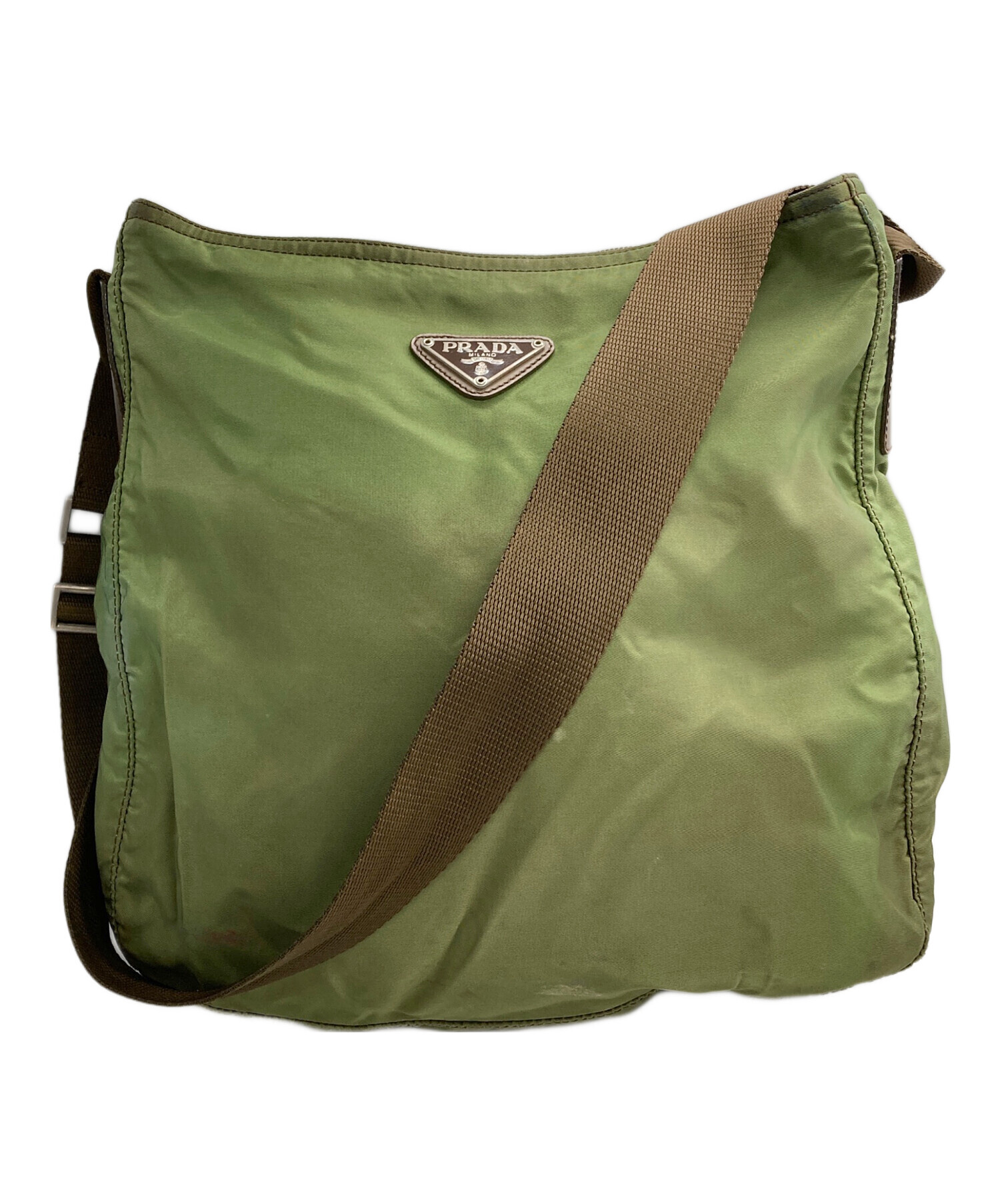 PRADA プラダ ショルダーバッグ  カーキ 【古着】【中古】【送料無料】 中古・古着通販】PRADA (プラダ) チェーンショルダーバッグ カーキ