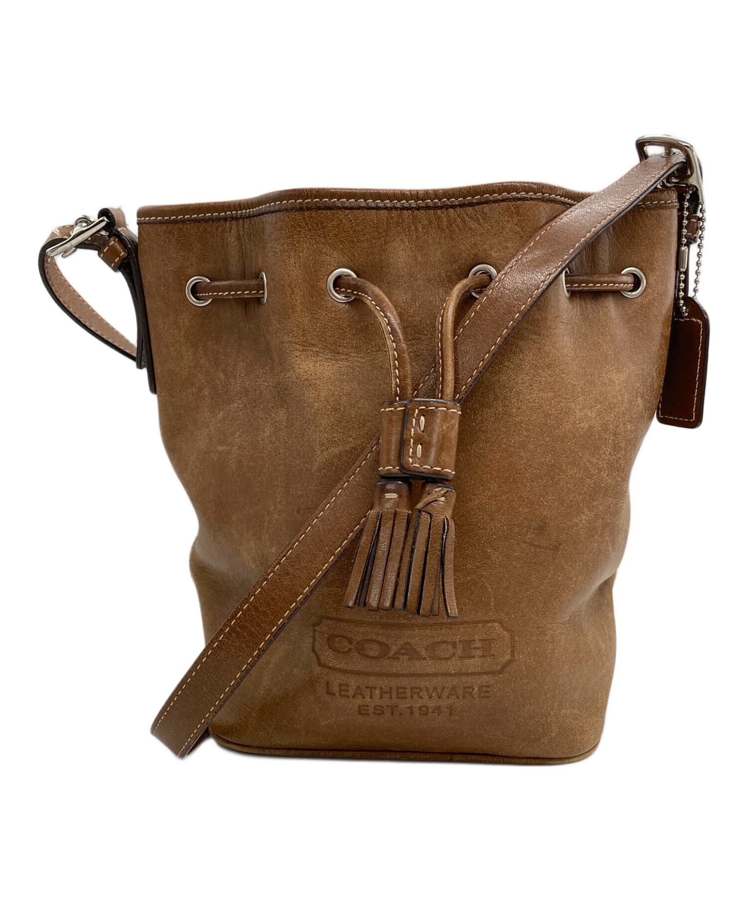 中古・古着通販】COACH (コーチ) 巾着ショルダーバッグ ブラウン