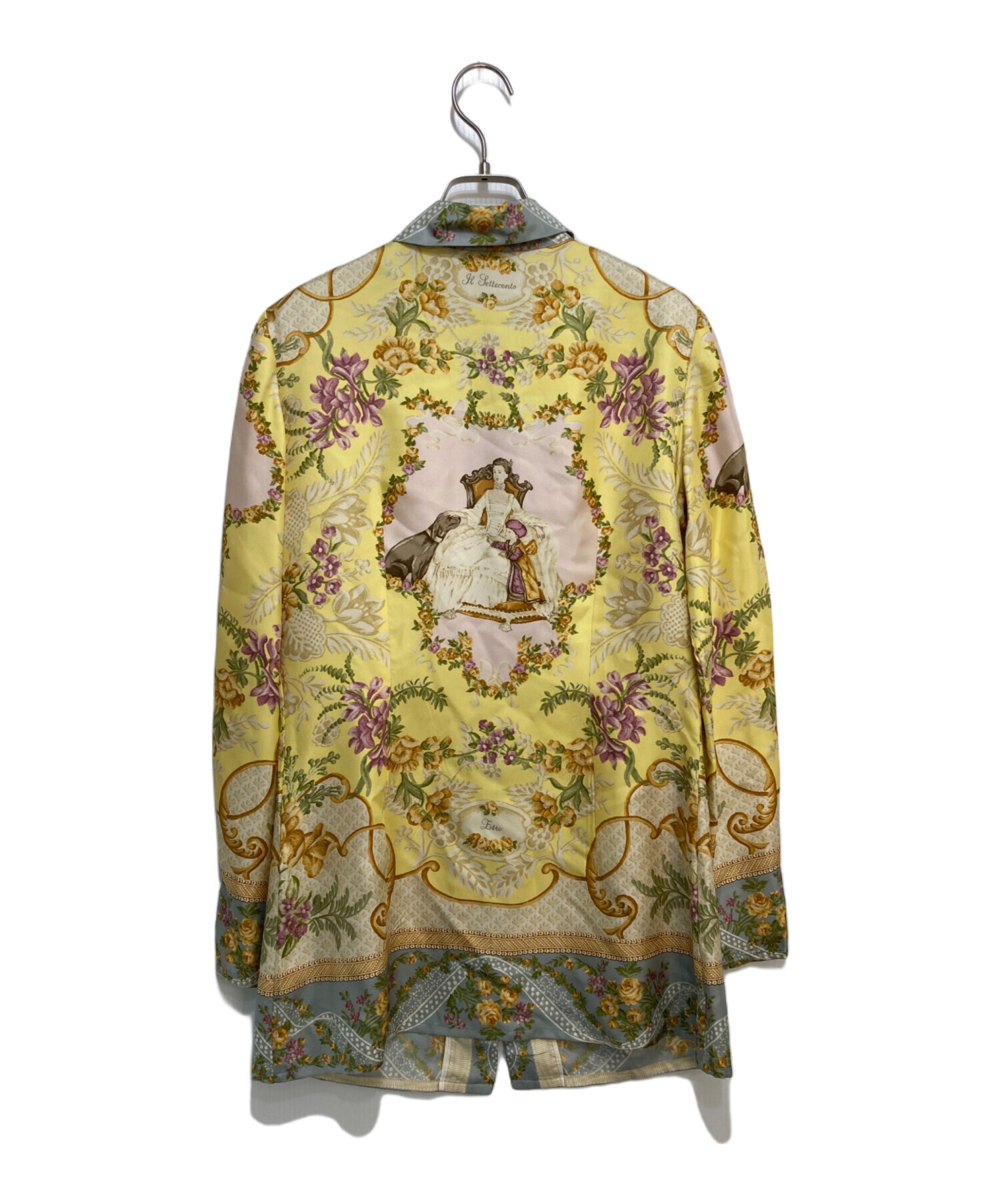 中古・古着通販】ETRO (エトロ) シルク総柄シャツ イエロー