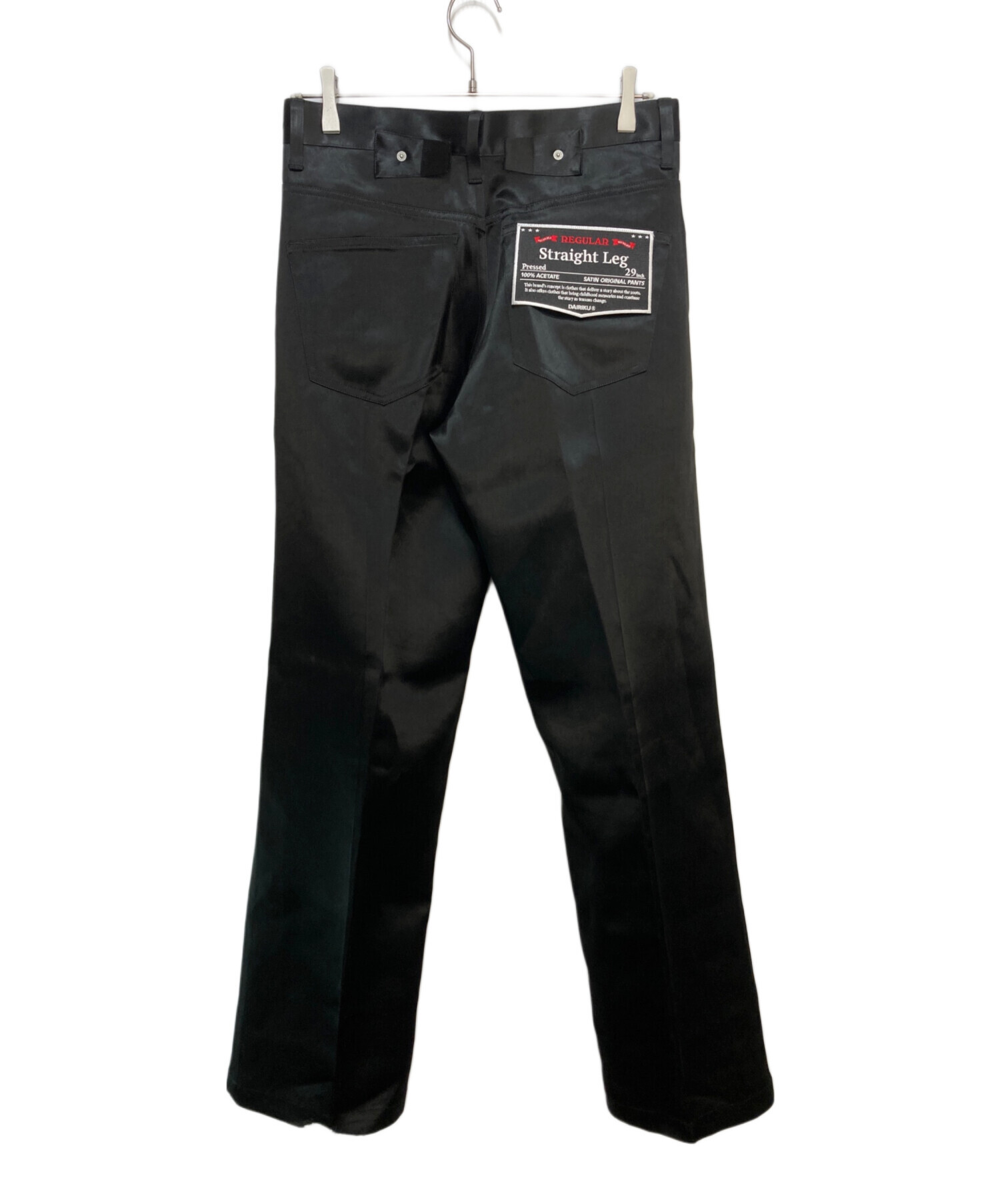 最終値下げ【新品未使用】DAIRIKU STRAIGHT LEG 29inch 中古・古着通販】DAIRIKU (ダイリク) “Straight“ Satin Pants ブラック