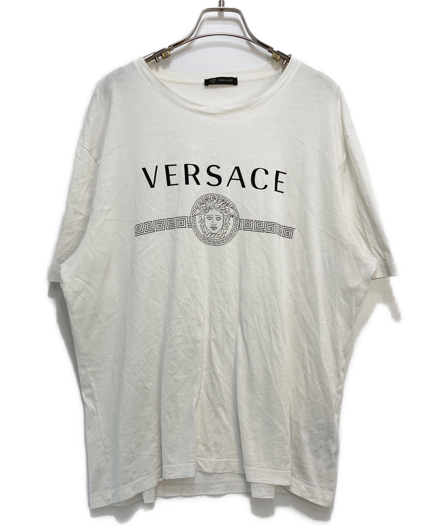 VERSACE ホワイト Tシャツ Printed Cotton-Jersey T-Shirt White | VERSACE US