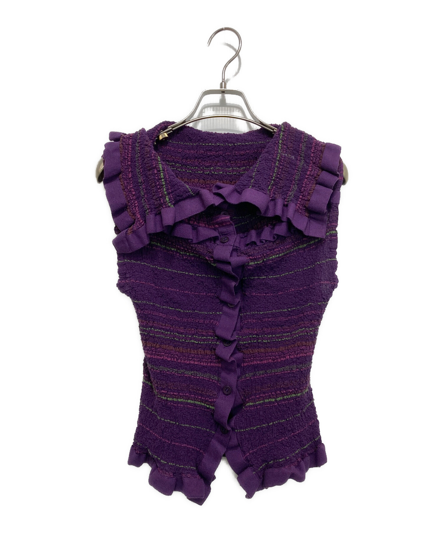 Issey Miyake me ボーダー ノースリーブ トップス レディース Issey Miyake me ボーダー ノースリーブ トップス