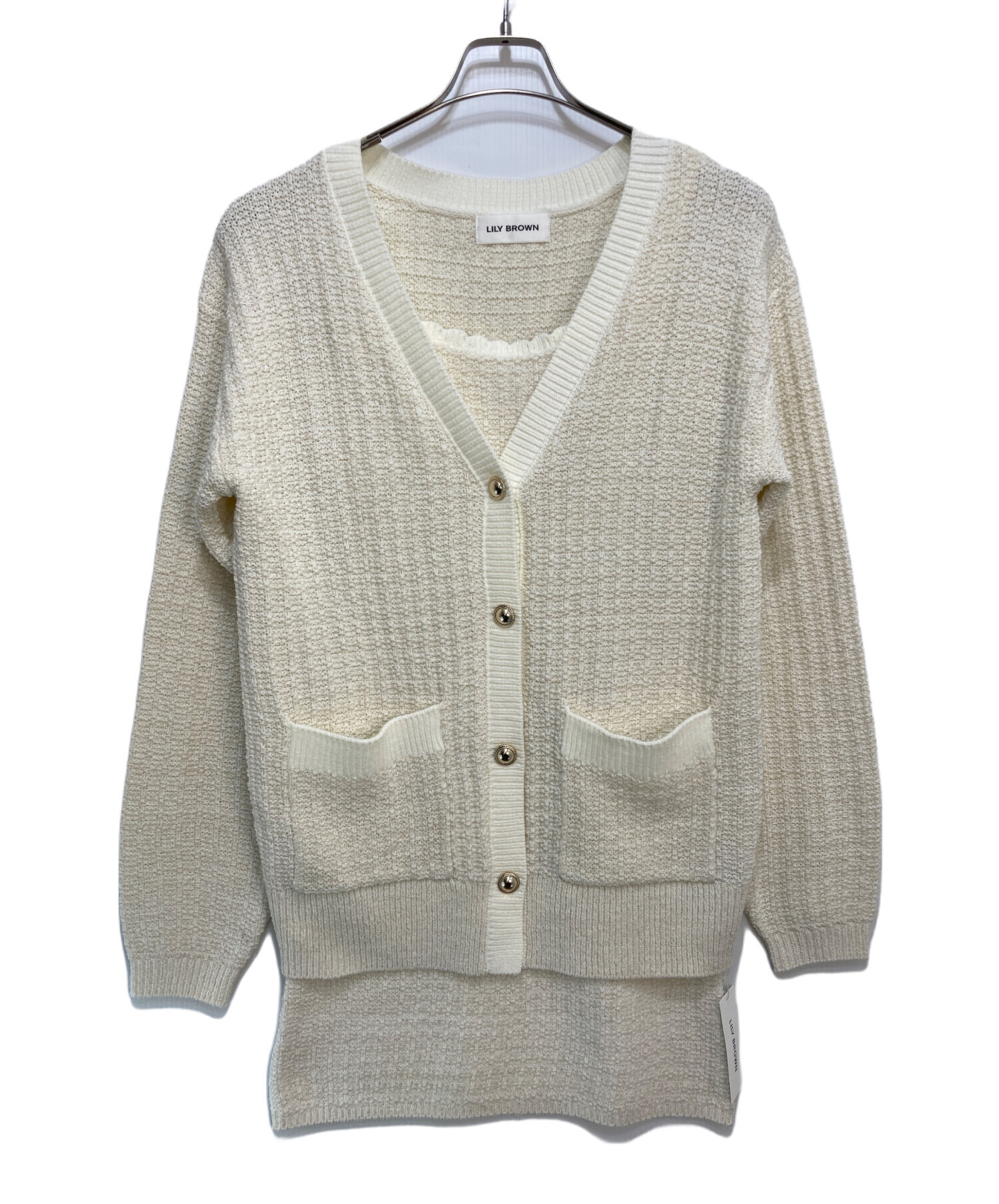 中古・古着通販】Lily Brown (リリーブラウン) ツイーディーカーデ 