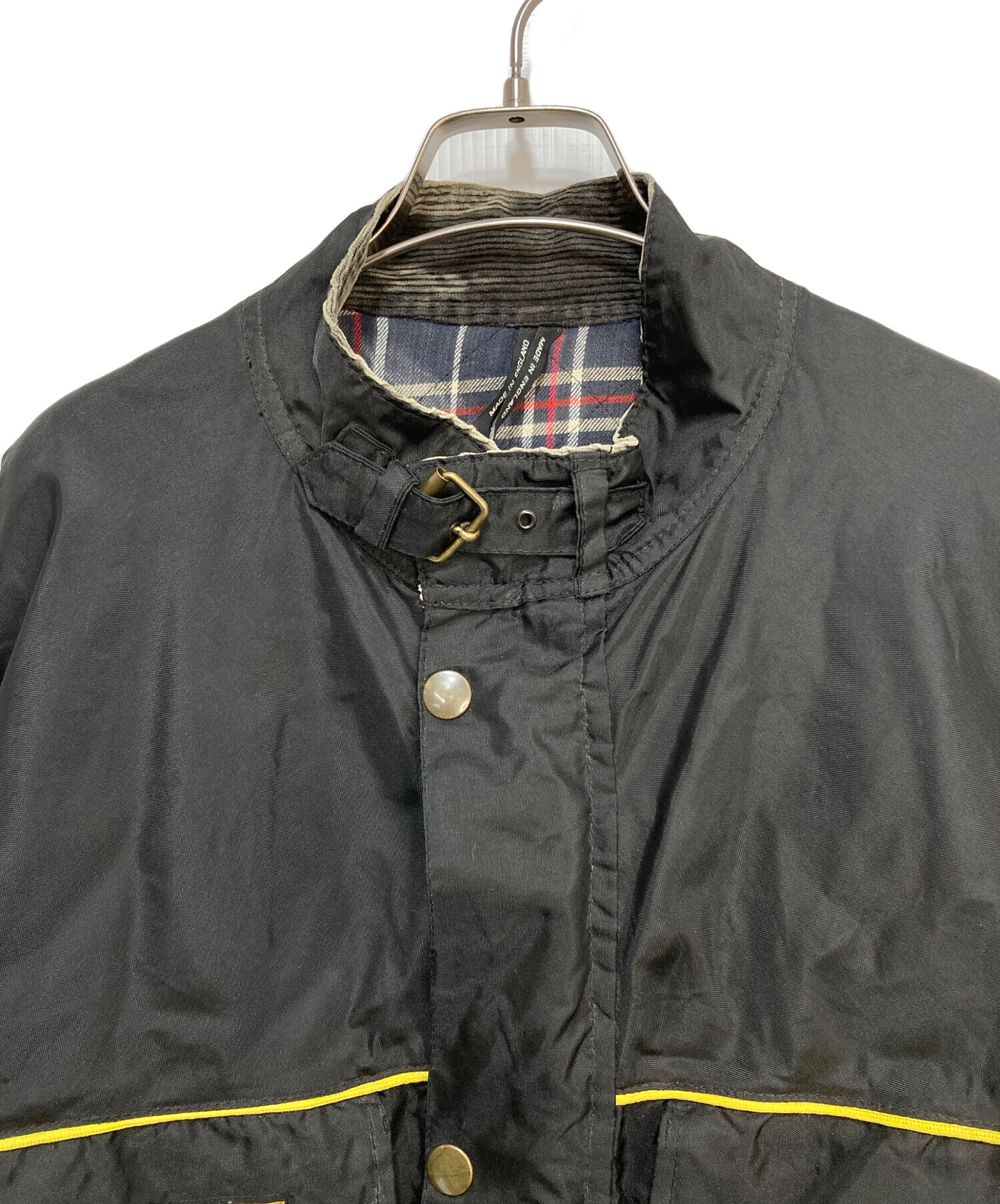 【名作】Belstaff ベルスタッフ ナイロンジャケット ブラック×イエロー 中古・古着通販】BELSTAFF (ベルスタッフ) バイカージャケット