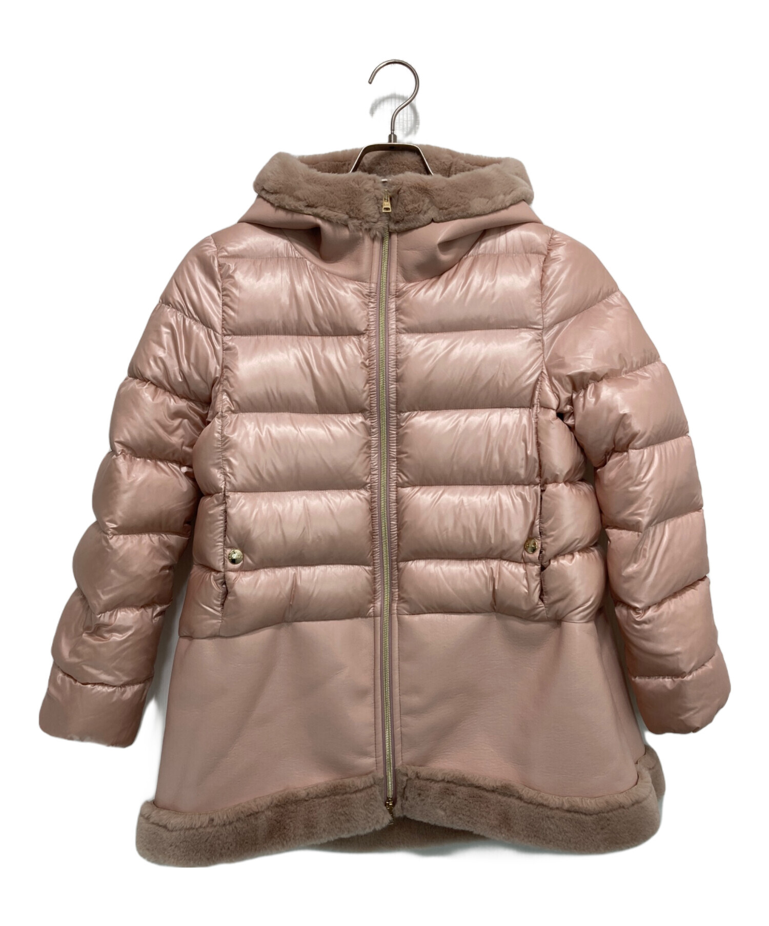 限定sale!＊HERNO＊エコファーダウンジャケット・くすみピンク・40＊ 中古・古着通販】HERNO (ヘルノ) エコファーダウンコート ピンク