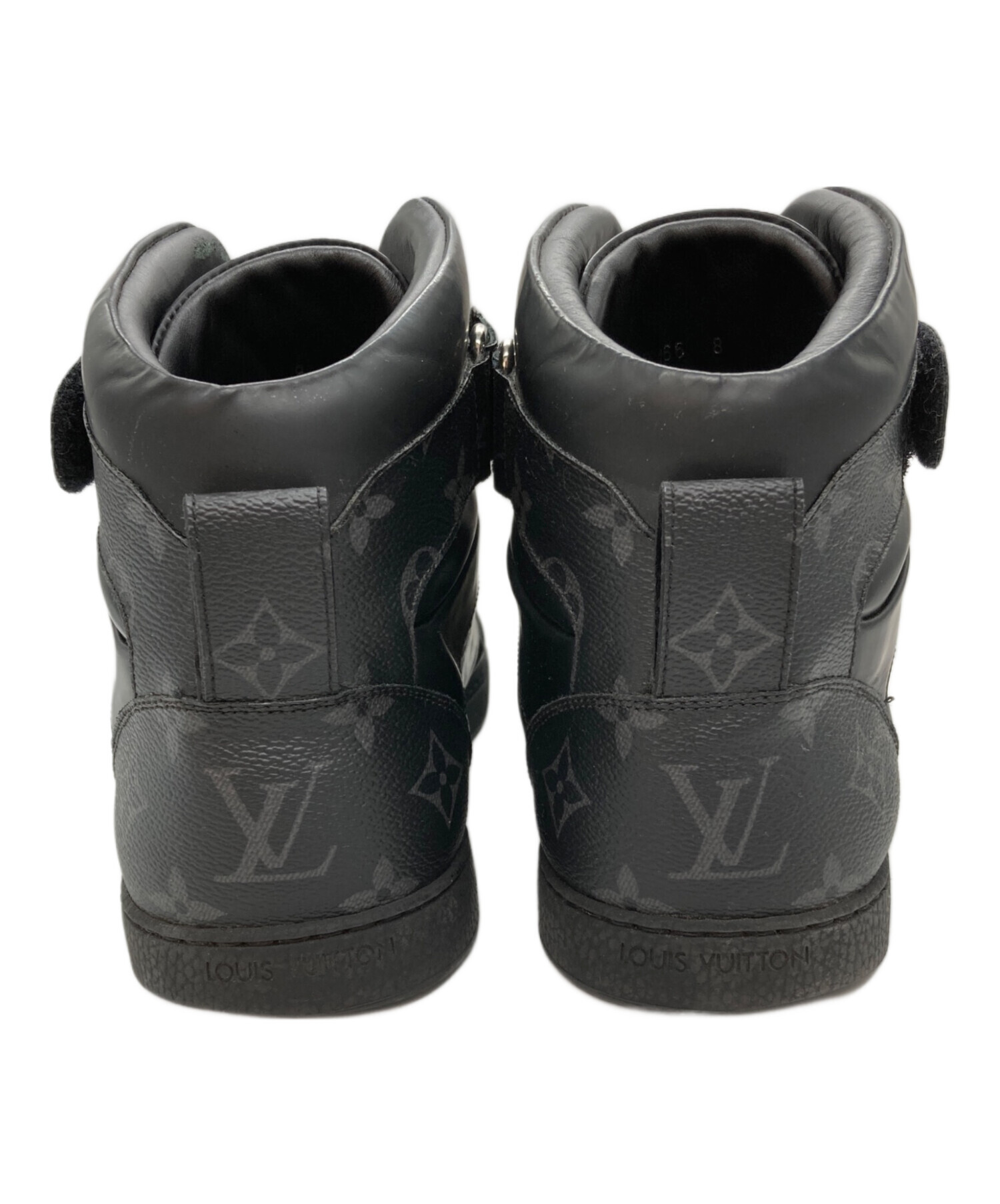 Louis Vuitton ハイカットスニーカー 黒 7.5 約27cm 中古・古着通販】LOUIS VUITTON (ルイ ヴィトン) モノグラム
