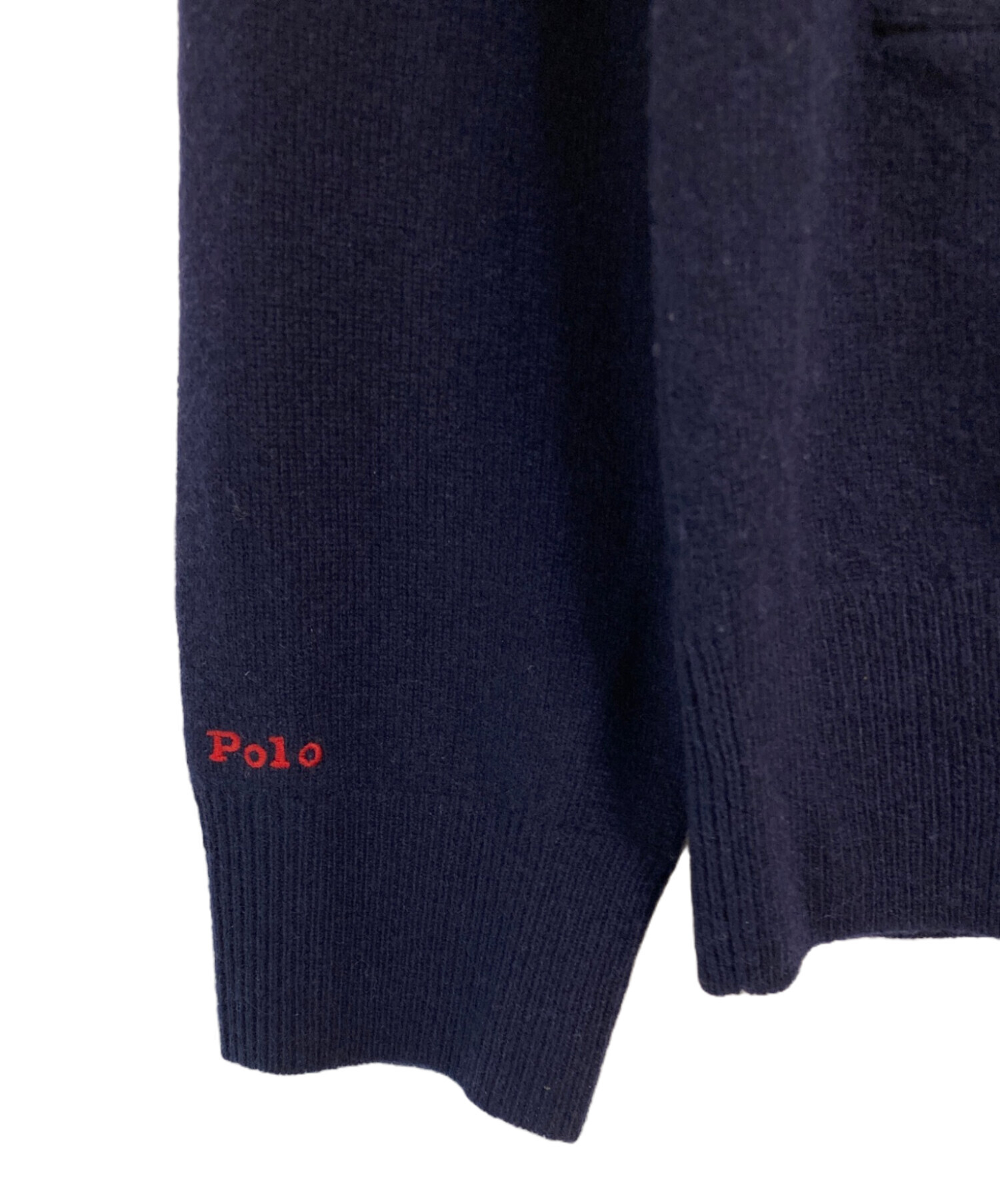 ビンテージ ラルフローレン ロゴ刺繍 ウール ニット カーディガン ヘザーブルー 中古・古着通販】POLO RALPH LAUREN (ポロ・ラルフローレン) ポニー