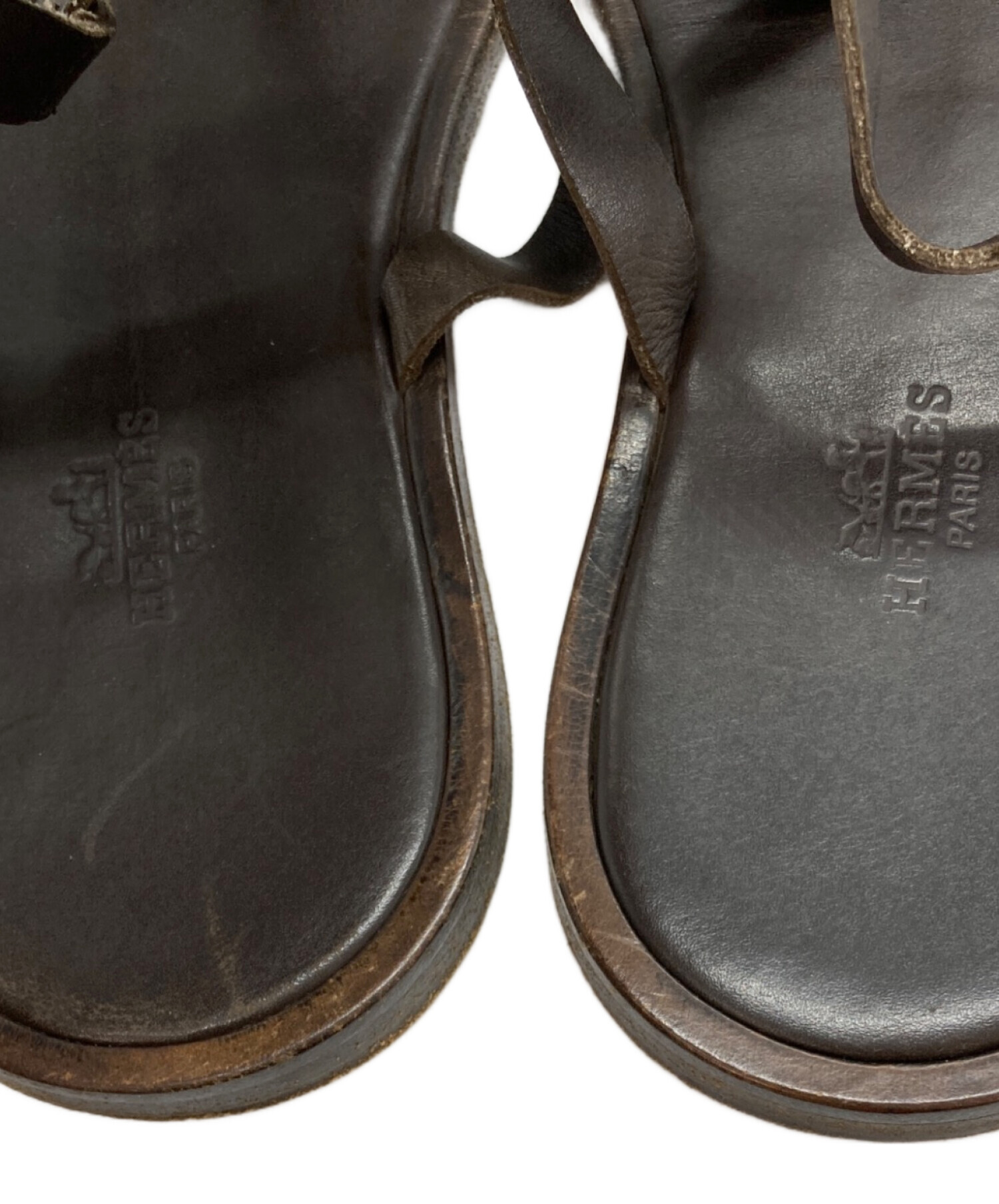 中古・古着通販】HERMES (エルメス) レザーサンダル ブラウン サイズ