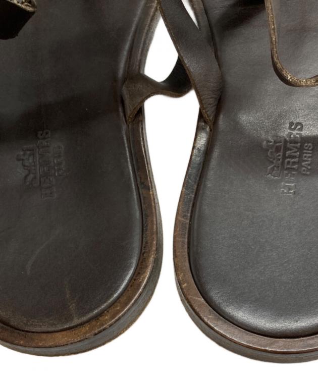 中古・古着通販】HERMES (エルメス) レザーサンダル ブラウン サイズ