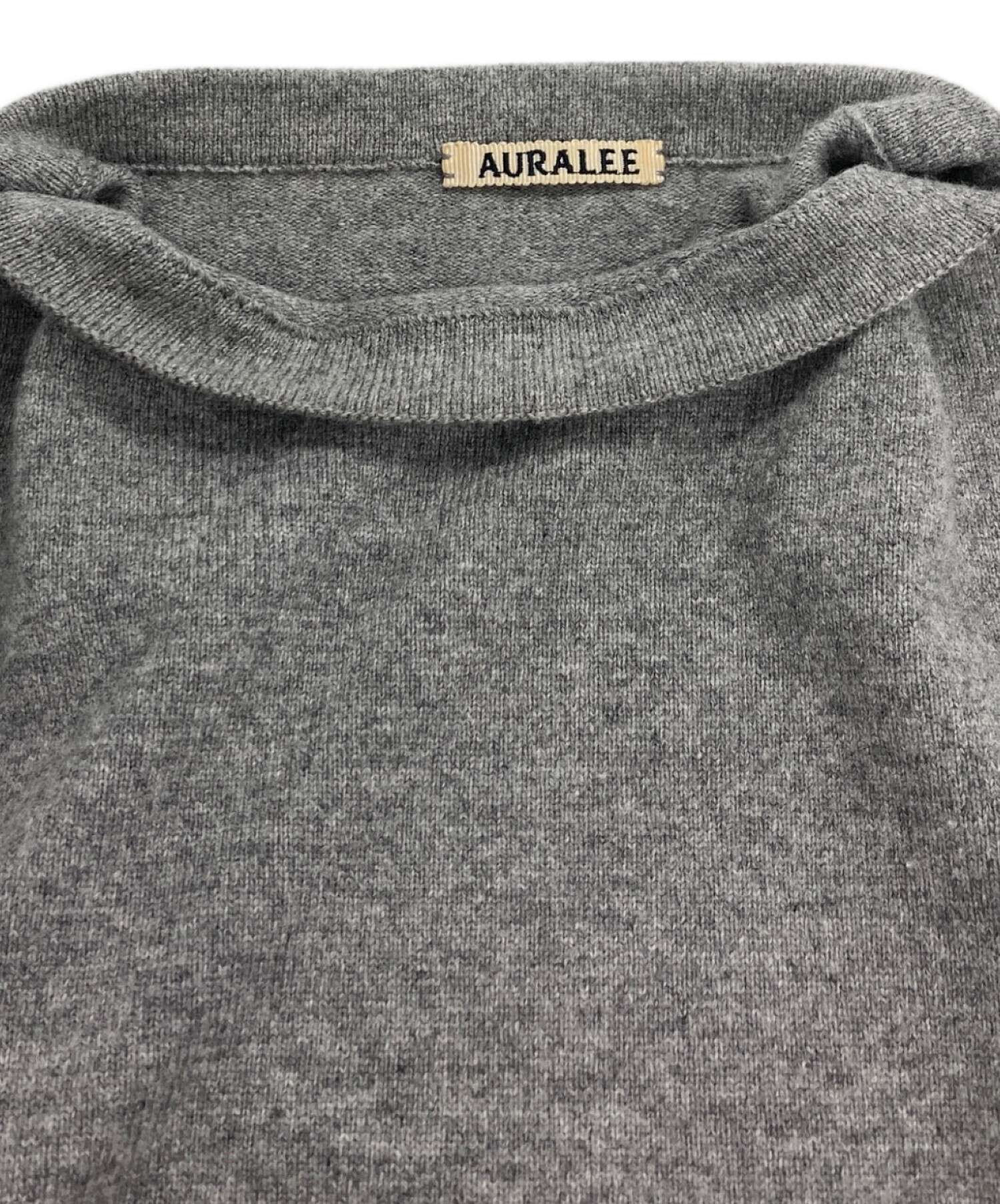 J*h様 美品AURALEE シルバーグレー ボートネック 中古・古着通販】AURALEE (オーラリー) WOOL KNIT BIG BOAT-NECK P/O