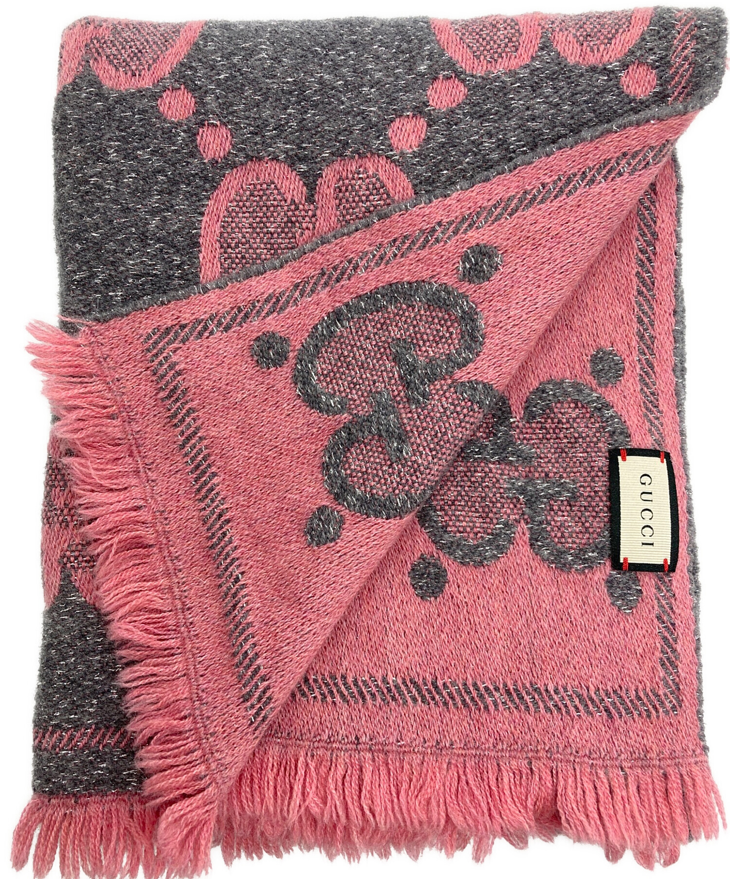 中古・古着通販】GUCCI (グッチ) GG ウールラメジャカードスカーフ