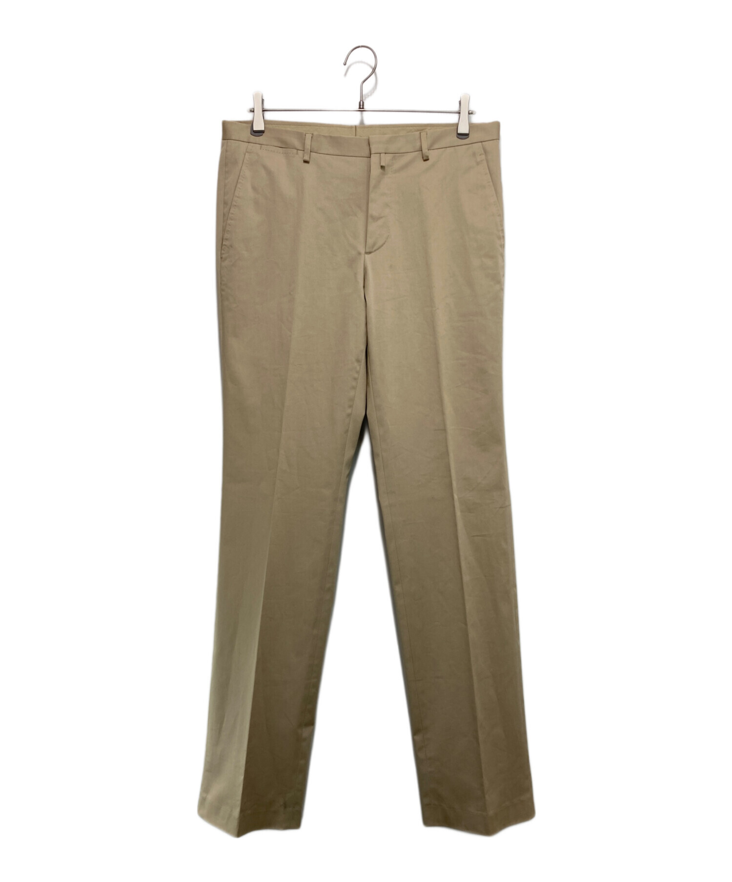 JIL SANDER ジルサンダー　ベルテッドスラックス　ベージュ 中古・古着通販】JIL SANDER (ジルサンダー) センタープレスパンツ