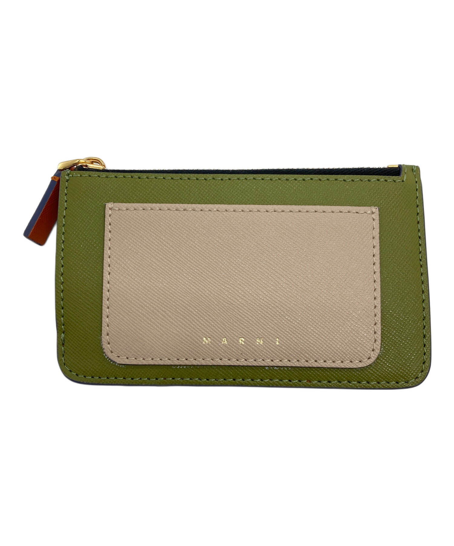 MARNI マルニ 財布・ケース - オレンジxベージュx白 【古着】【中古】 中古・古着通販】MARNI (マルニ) カードケース グリーン×オレンジ