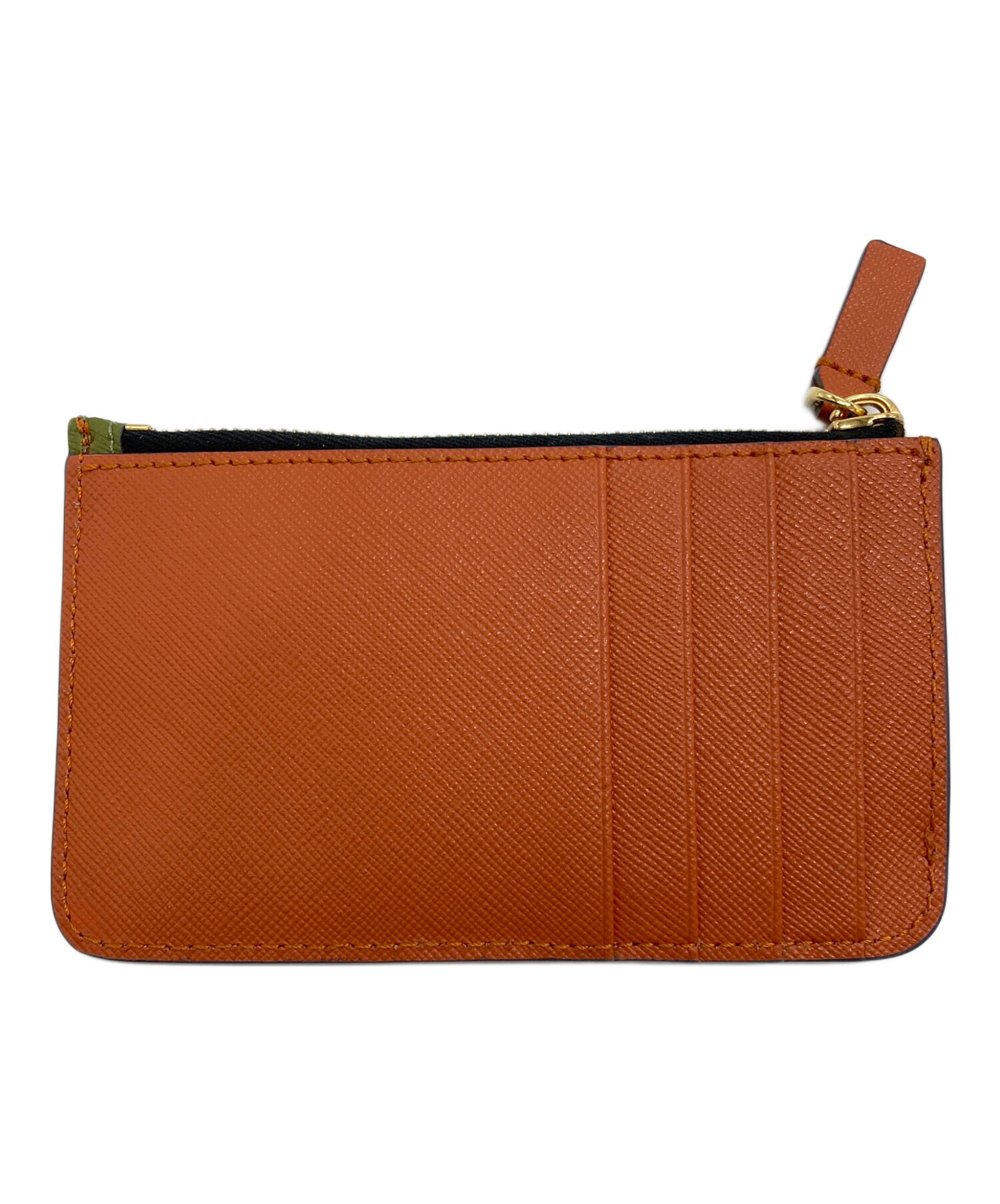 MARNI マルニ 財布・ケース - オレンジxベージュx白 【古着】【中古】 中古・古着通販】MARNI (マルニ) カードケース グリーン×オレンジ