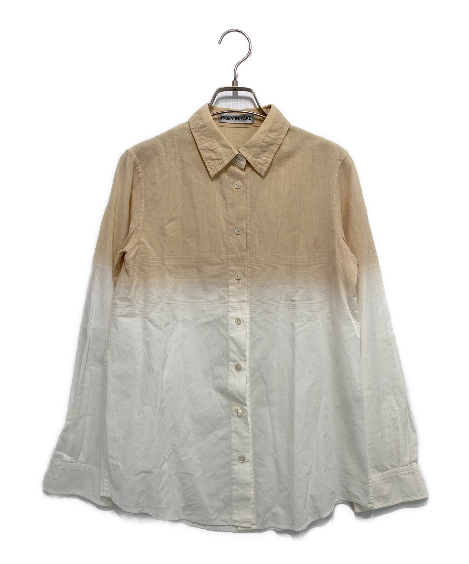 ISSEY MIYAKE グラデーションシャツ　チェック　長袖 中古・古着通販】ISSEY MIYAKE (イッセイミヤケ) グラデーションシャツ