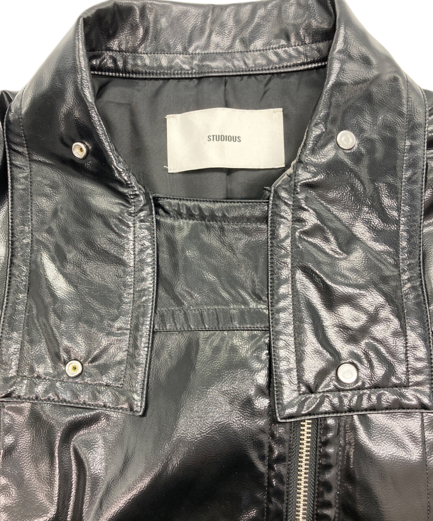 中古・古着通販】STUDIOUS (ステュディオス) Patent Biker Jacket