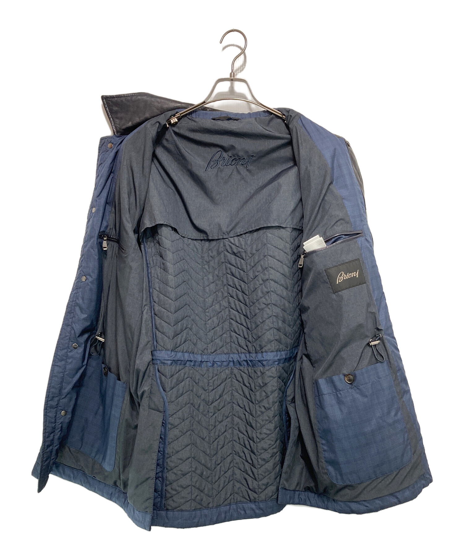 中古・古着通販】BRIONI (ブリオーニ) レザートリミングキルティング 
