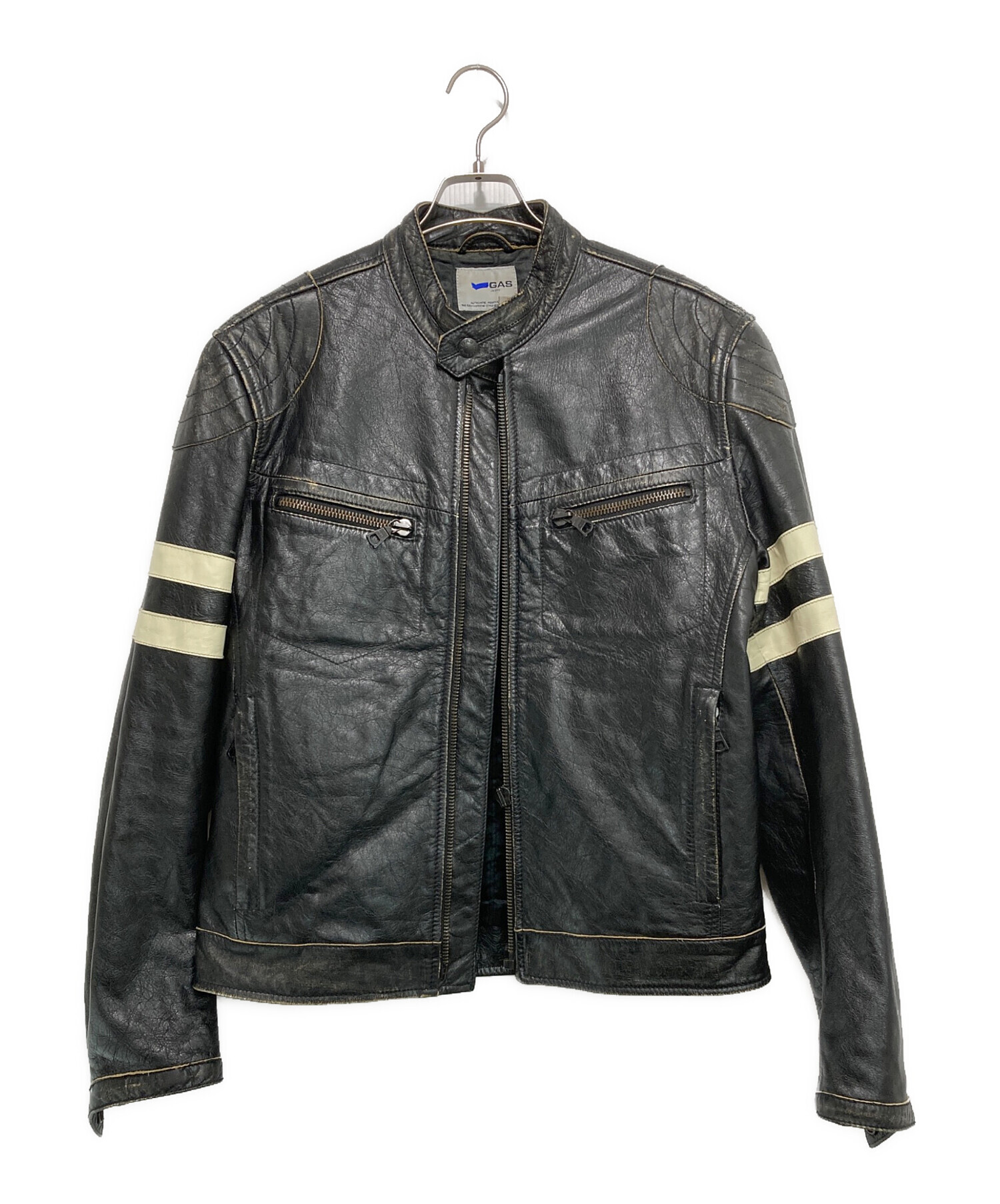 中古・古着通販】GAS JEANS (ガスジーンズ) レザーライダース 
