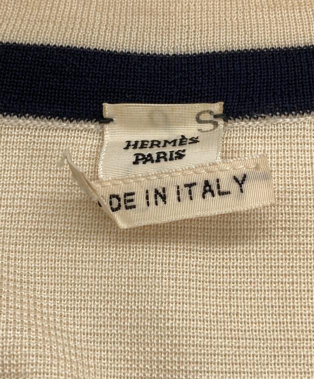 HERMES エルメス カーディガン S ベージュ シルク混 中古・古着通販】HERMES (エルメス) シルクカシミヤVネックロング